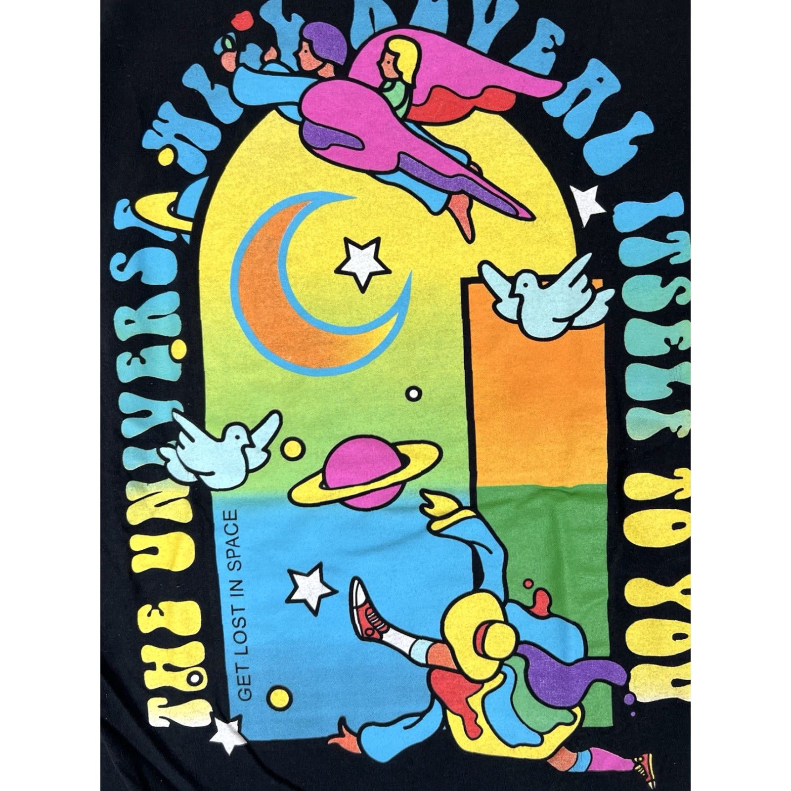Vintage A-Lab T-Shirt Black Medium “Get Lost In Space” Graphic Tee Men 90s Space Size US M / EU 48-50 / 2 - 7 Thumbnail