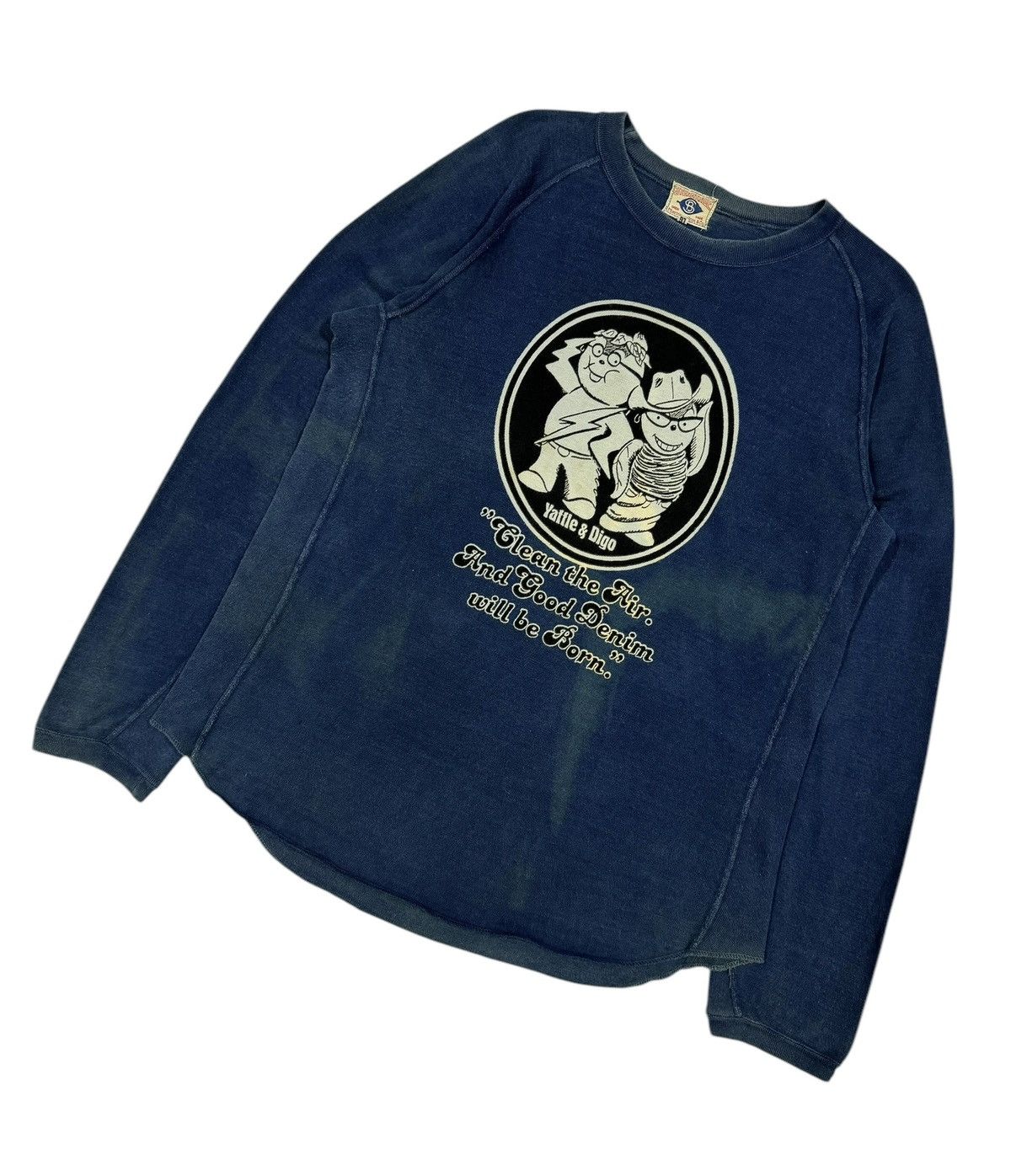 Pherrow's Storm Blue Pherrows Bros&Co Indigo Blue Sunfaded Sweatshirt Size US L / EU 52-54 / 3 - 6 Thumbnail