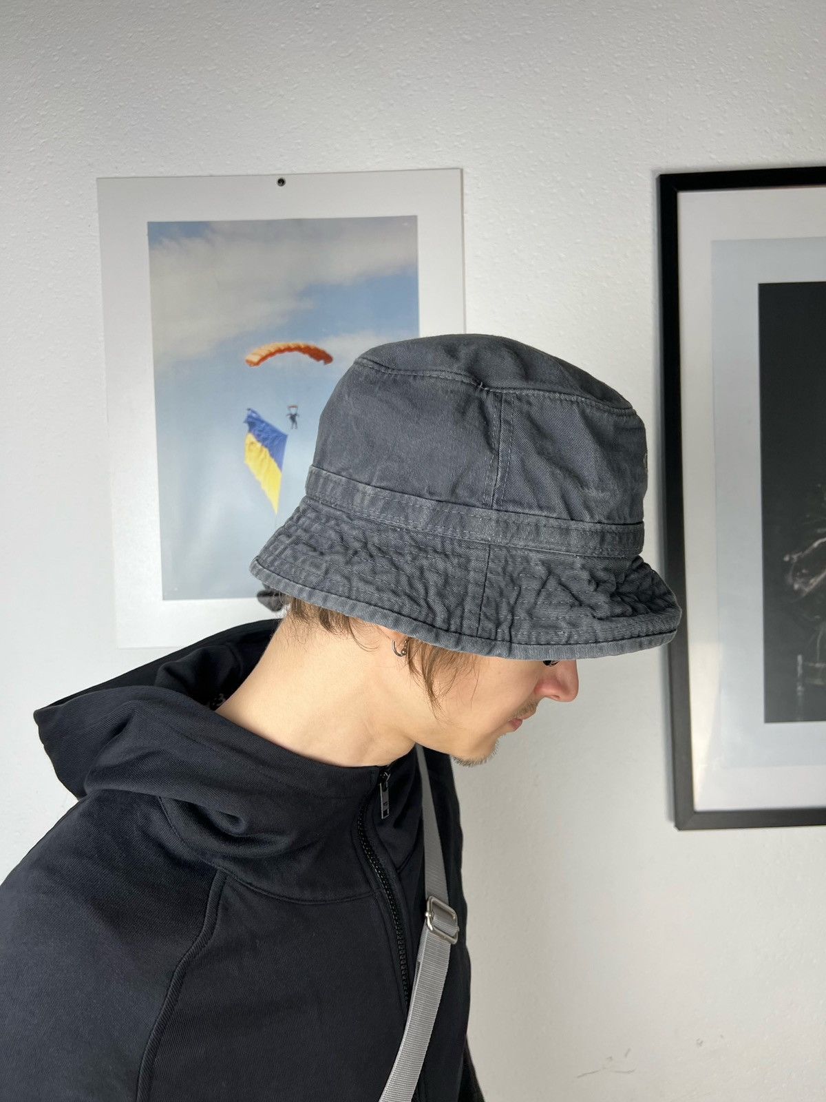 Nike × Vintage Vintage Nike Swoosh Logo Bucket Hat Panama faded Size ONE SIZE - 9 Thumbnail