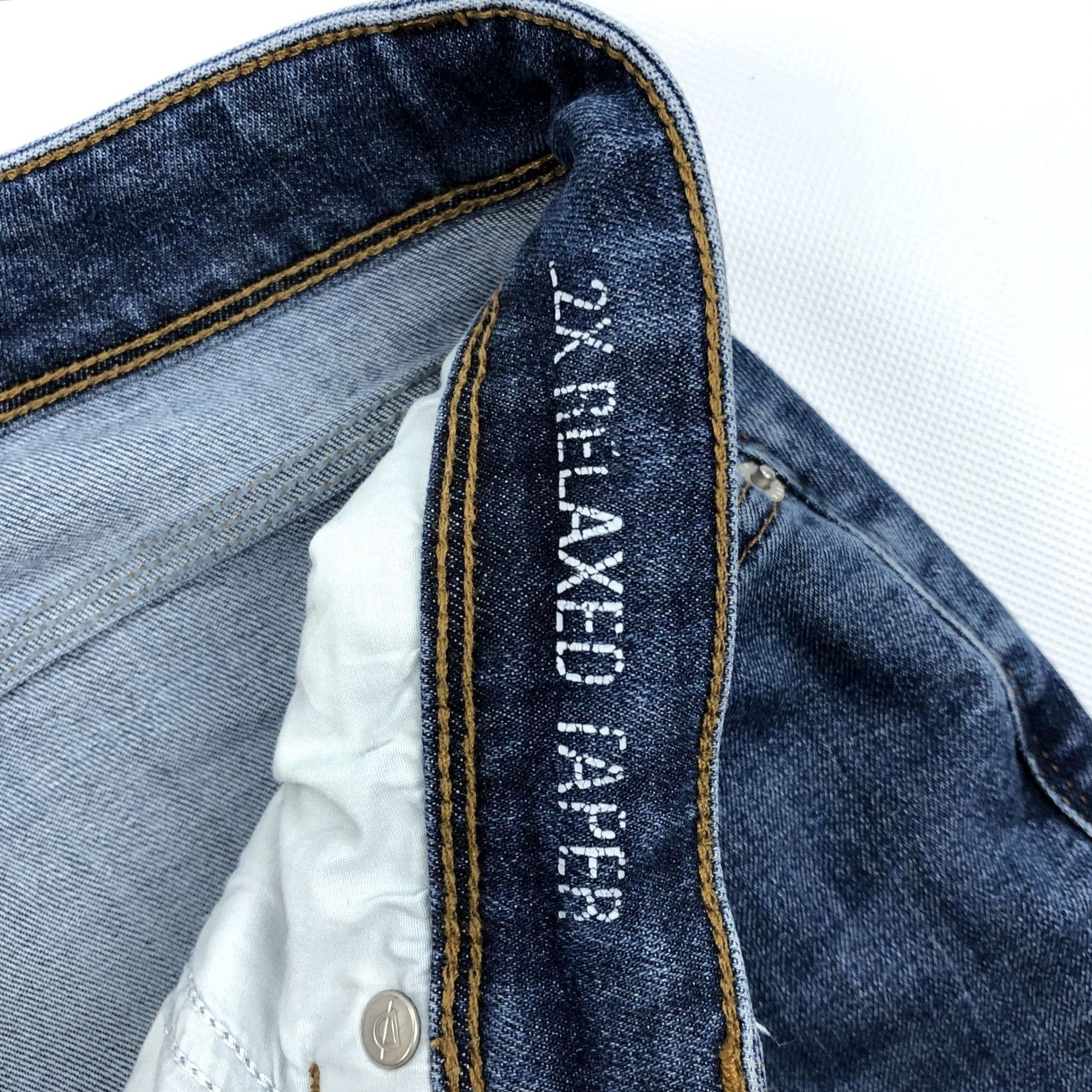 Denime DU/ER L2X Jeans Men 34x32 Blue Denim Stretch Relaxed Taper 5-Pocket Casual Modern W Mens Size US 34 / EU 50 - 6 Thumbnail