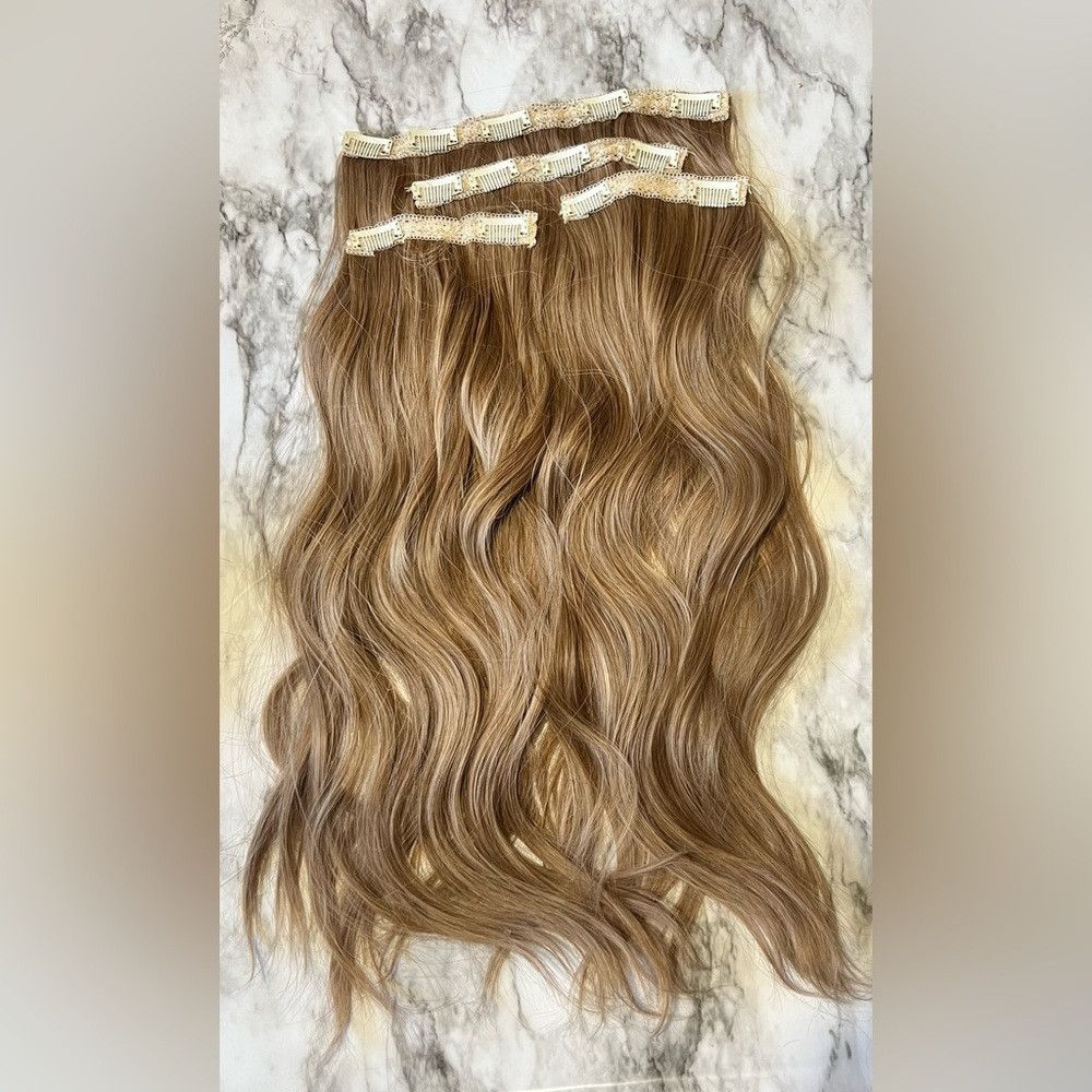 Other Dark Blonde Curly Wave Clip in Hair Extensions 20 Inch Size ONE SIZE - 4 Thumbnail