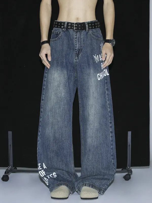 Japanese Brand Loose straight leg hip-hop printed jeans Size US 32 / EU 48 - 5 Thumbnail