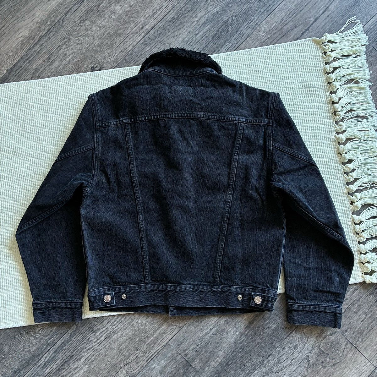 Agolde AGOLDE Harper Sherpa Collar Washed Black Denim Jacket Size XS / US 0-2 / IT 36-38 - 9 Thumbnail