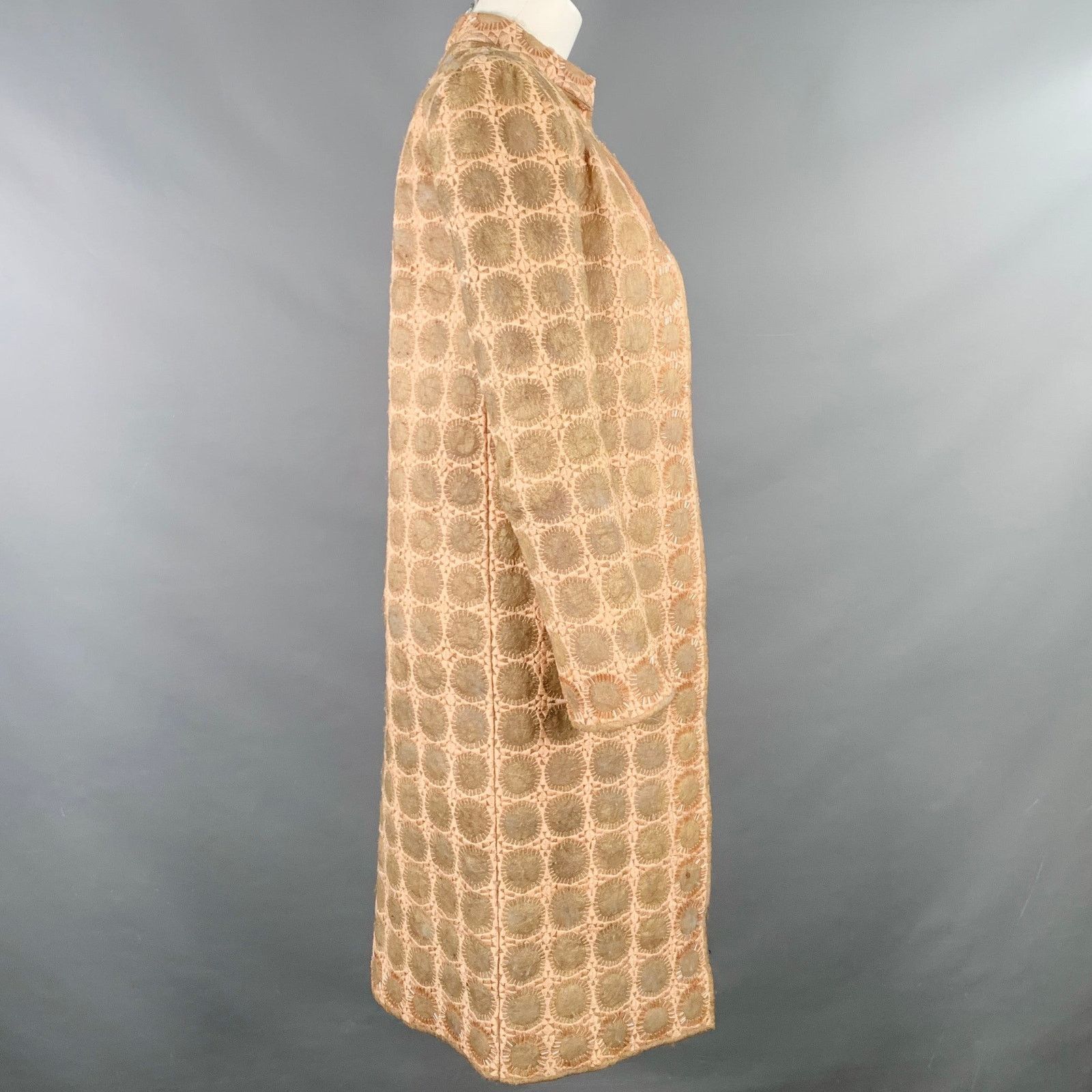 Mila Schon MILA SCHON Size 6 Beige Tan Polyester Circles Beaded Coat Size M / US 6-8 / IT 42-44 - 3 Thumbnail