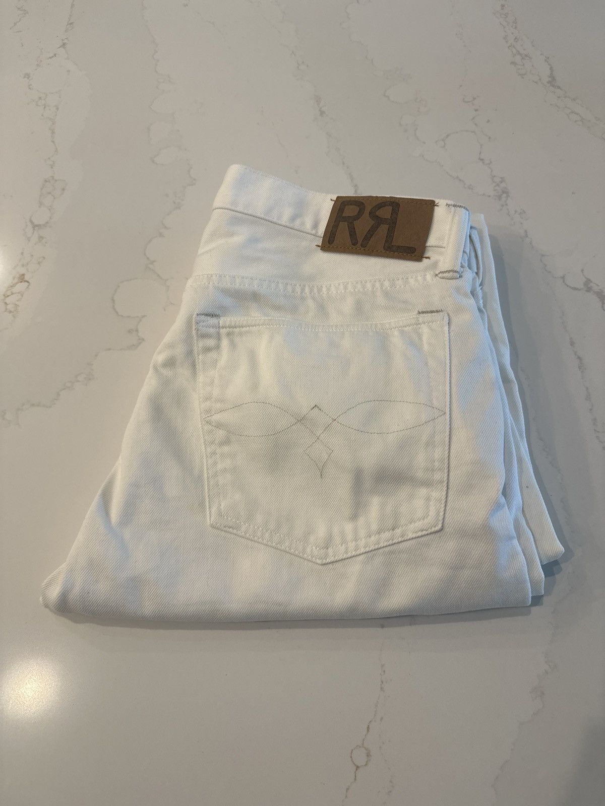RRL Ralph Lauren RRL - Slim Fit Whitestone Jean White Denim Size US 33 - 4 Thumbnail