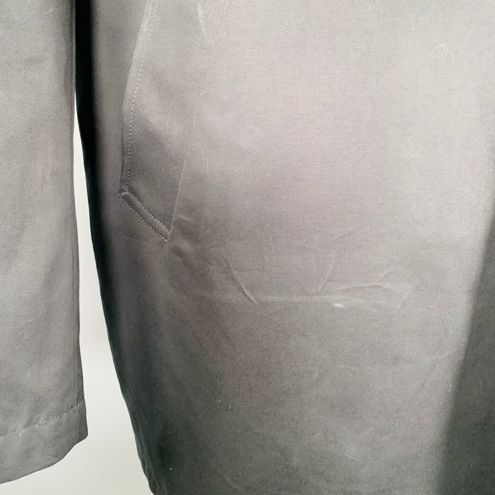 Barneys New York Size 46 Black Cotton Hidden Buttons Trench Coat Size US XL / EU 56 / 4 - 6 Thumbnail