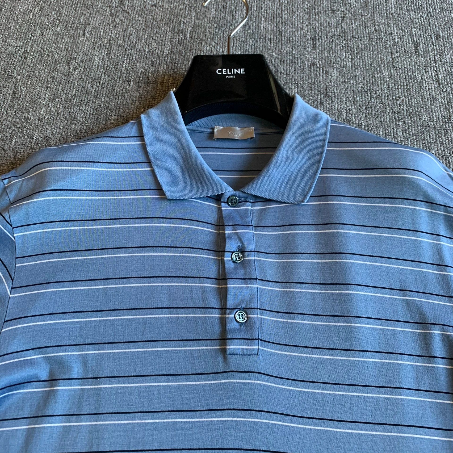 Dior dior blue striped bee polo shirt Size US L / EU 52-54 / 3 - 3 Thumbnail