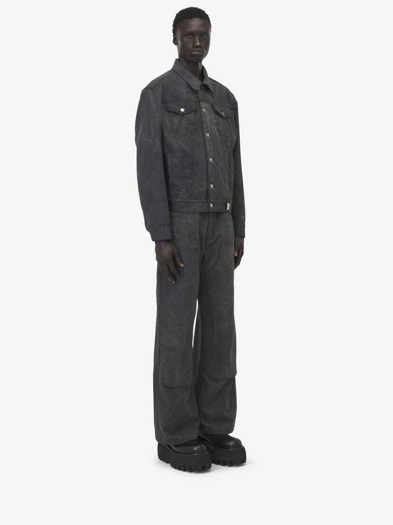 Alexander McQueen o1srvl11e0226 Trucker Jacket In Charcoal Size US S / EU 44-46 / 1 - 4 Thumbnail
