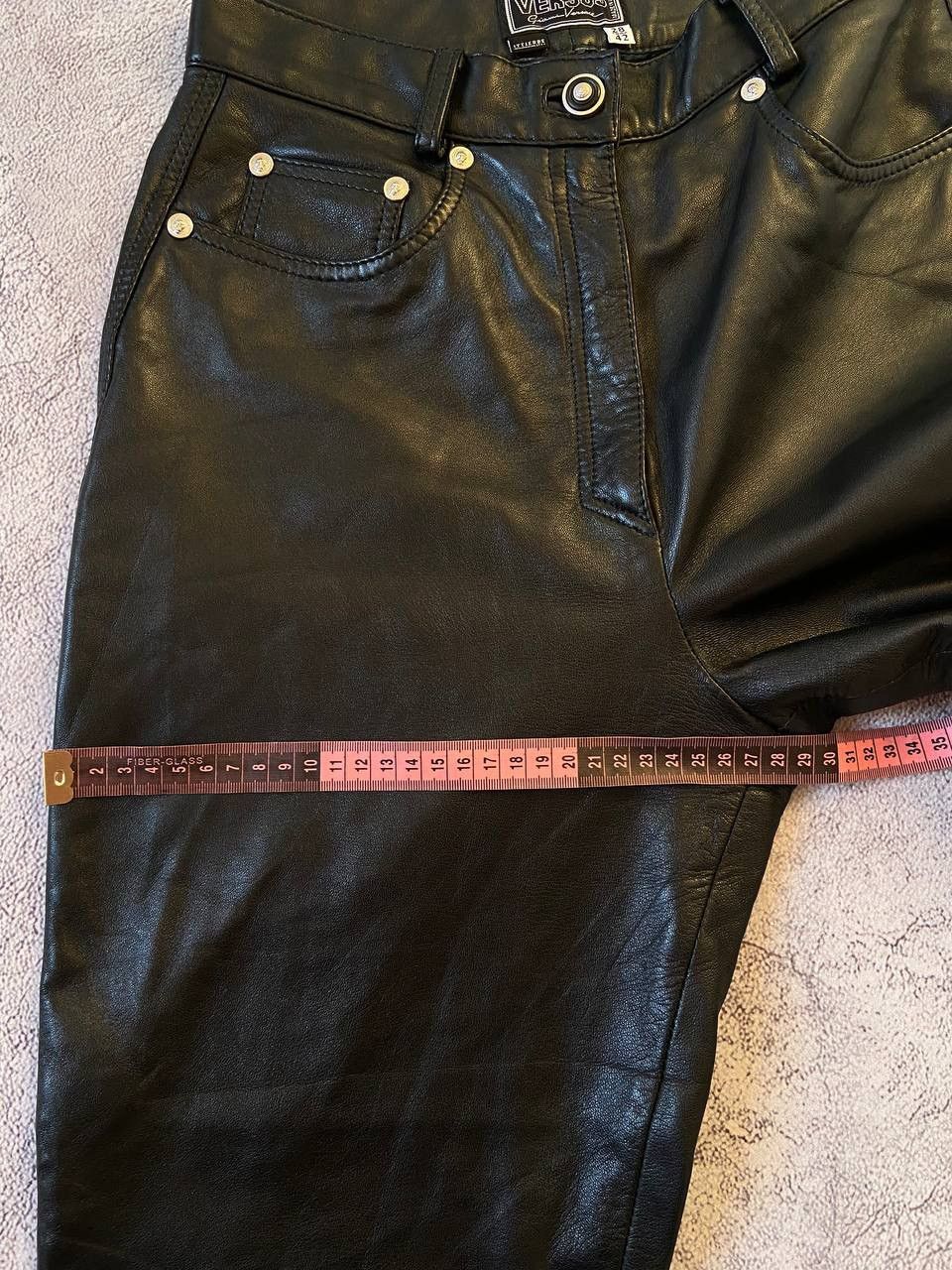 Versus Versace Versus Gianni Versace Vintage Leather Pants Iconic 90s women Size 28" / US 6 / IT 42 - 17 Thumbnail