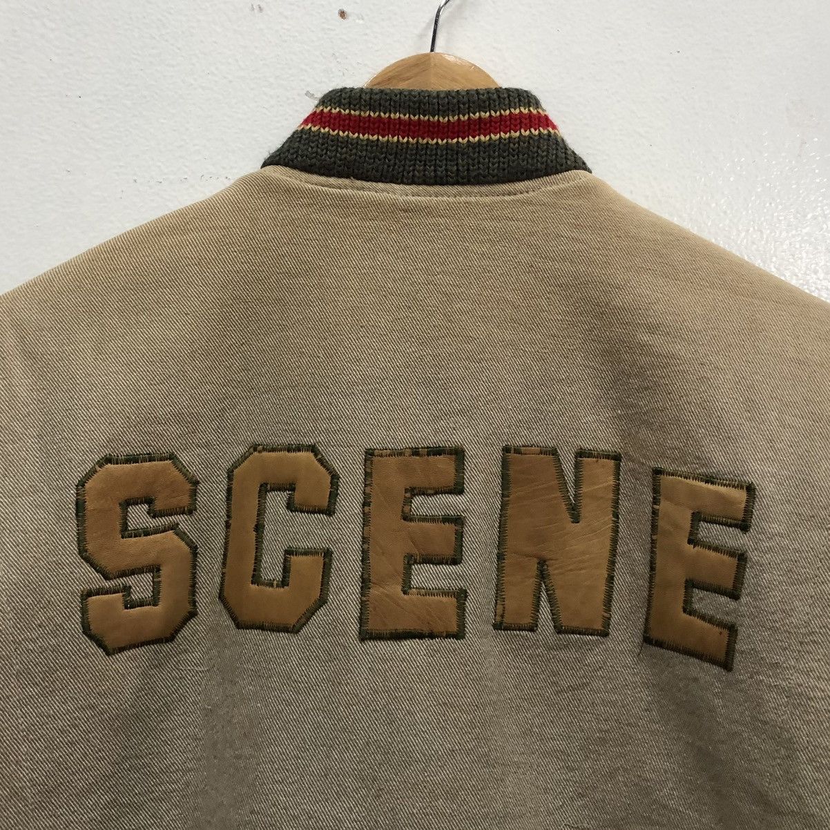 Vintage Vintage Scene Army/Navy Letterman Jacket Cowhide Leather Size US M / EU 48-50 / 2 - 10 Thumbnail