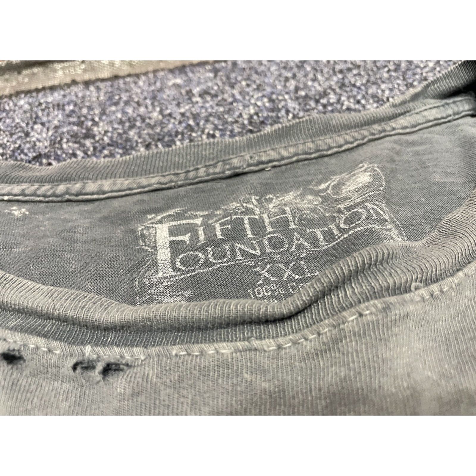 Vintage Fifth Foundation T-shirt Men’s 2XL Gray Short Sleeve Honor Virtue Y2K Affliction-Style Graphic Mens Size US XXL / EU 58 / 5 - 3 Thumbnail