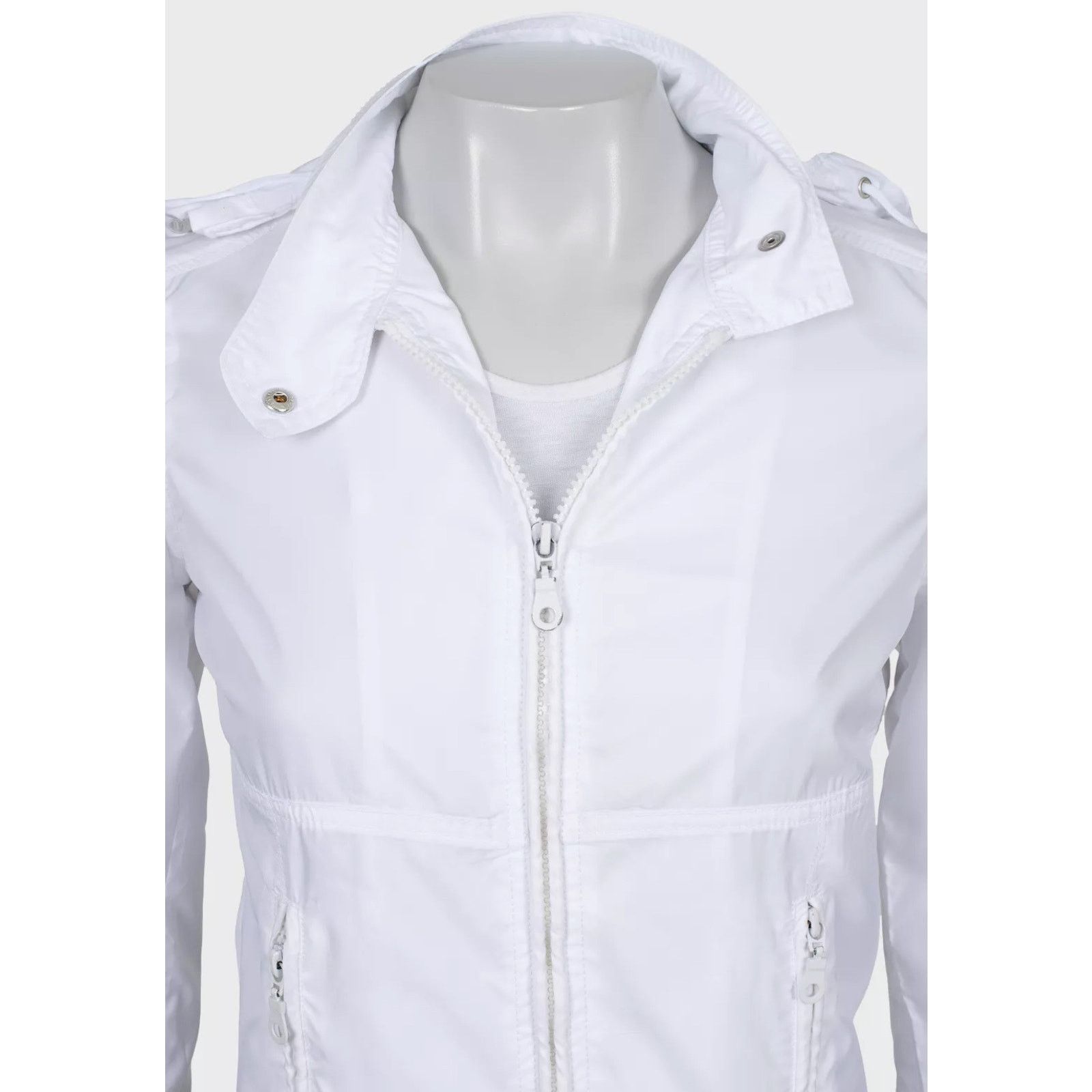Jean Paul Gaultier Jean Paul Gaultier White Hooded Windbreaker Jacket Sz.40/S Size S / US 4 / IT 40 - 4 Thumbnail