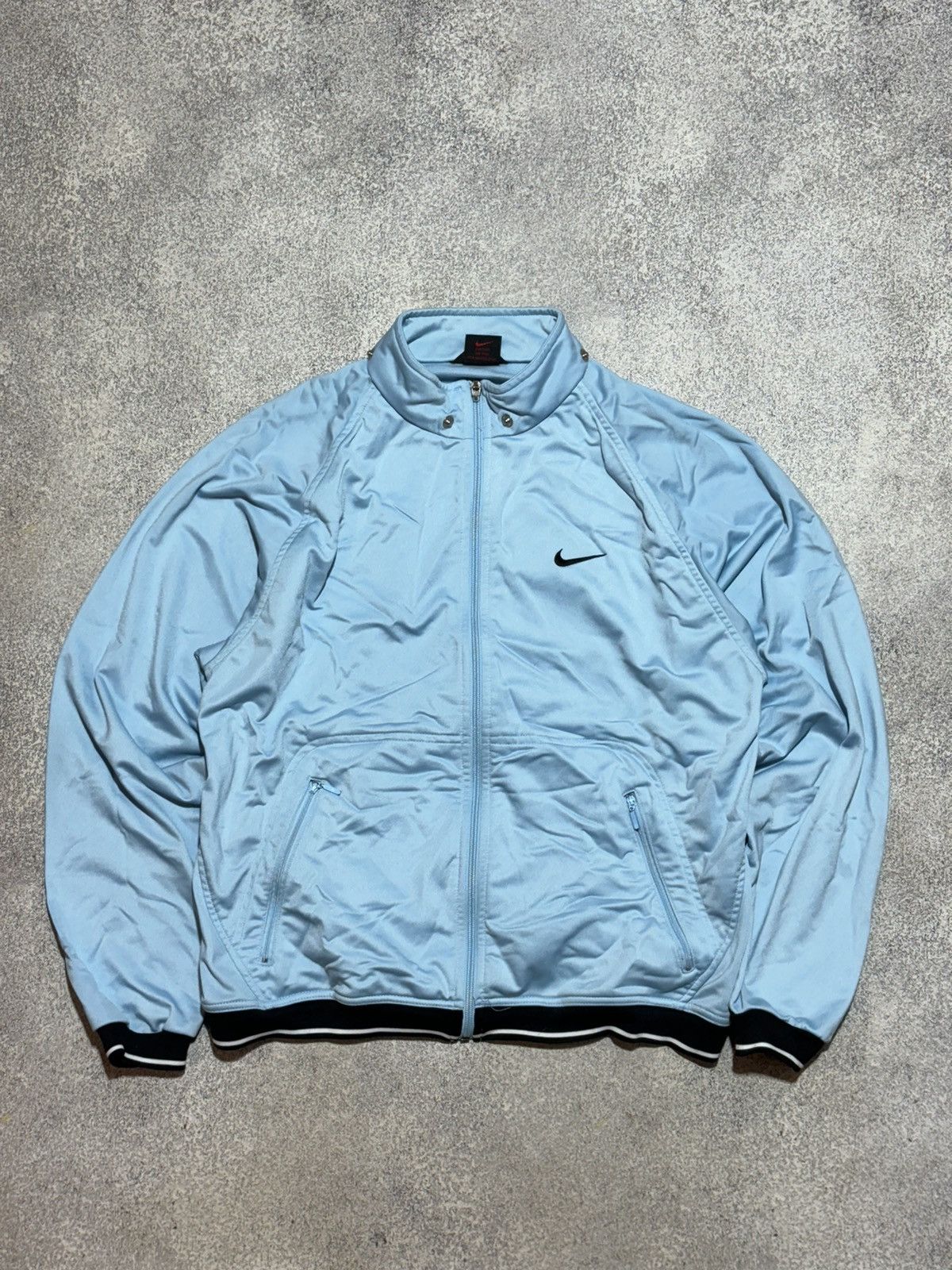 Nike × Vintage RARE Nike Vintage 90s Track Jacket Big Logo Swoosh Small Size US S / EU 44-46 / 1 - 1 Thumbnail