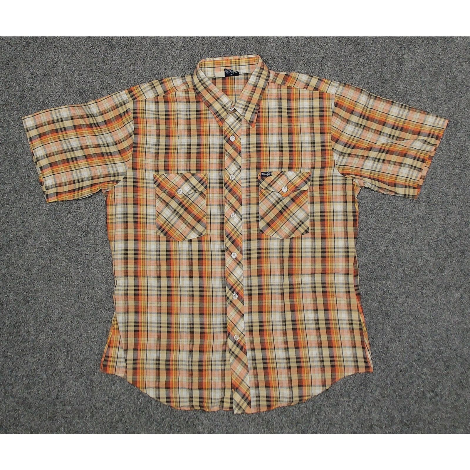 Wrangler Vintage 80s Made in Korea Single Stitch Plaid Shirt L Size US L / EU 52-54 / 3 - 3 Thumbnail