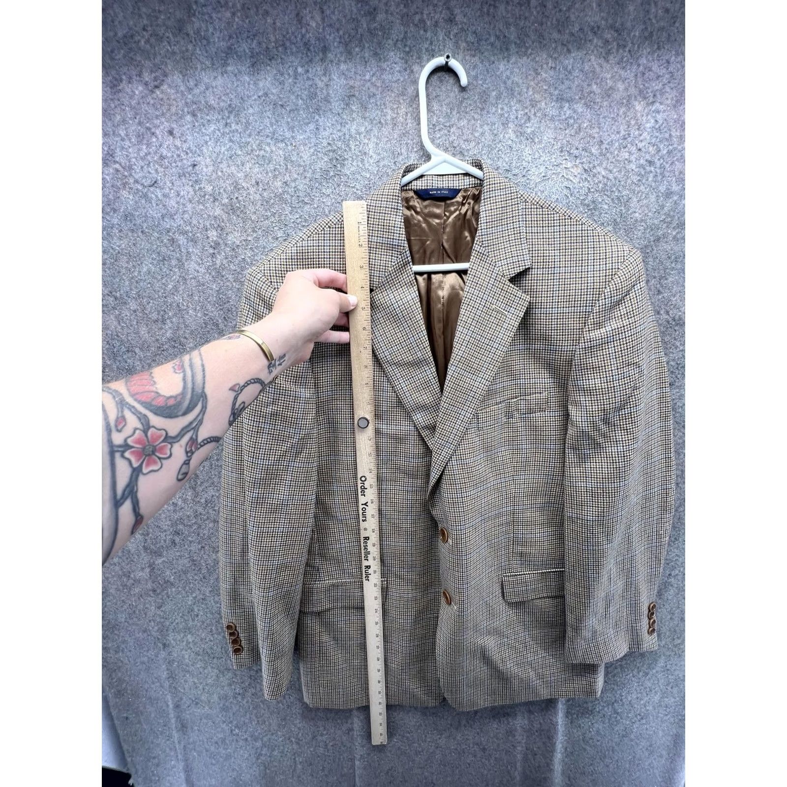 Brooks Brothers Brooks Brothers Sport Coat Mens Large 41R Brown Tweed Check Jacket Italy Blazer Coat Suit Jacket Size 42R - 3 Thumbnail