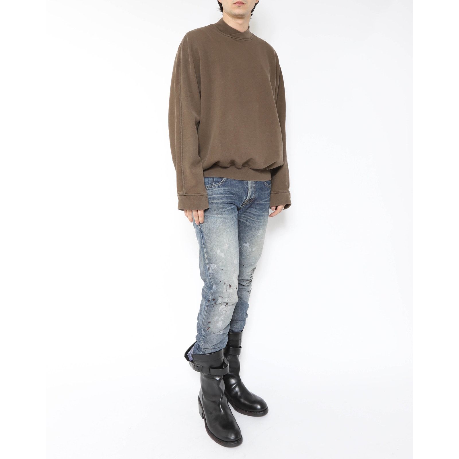 Haider Ackermann FW15 Shawl Collar Sweatshirt in Brown Cotton Size US M / EU 48-50 / 2 - 7 Thumbnail