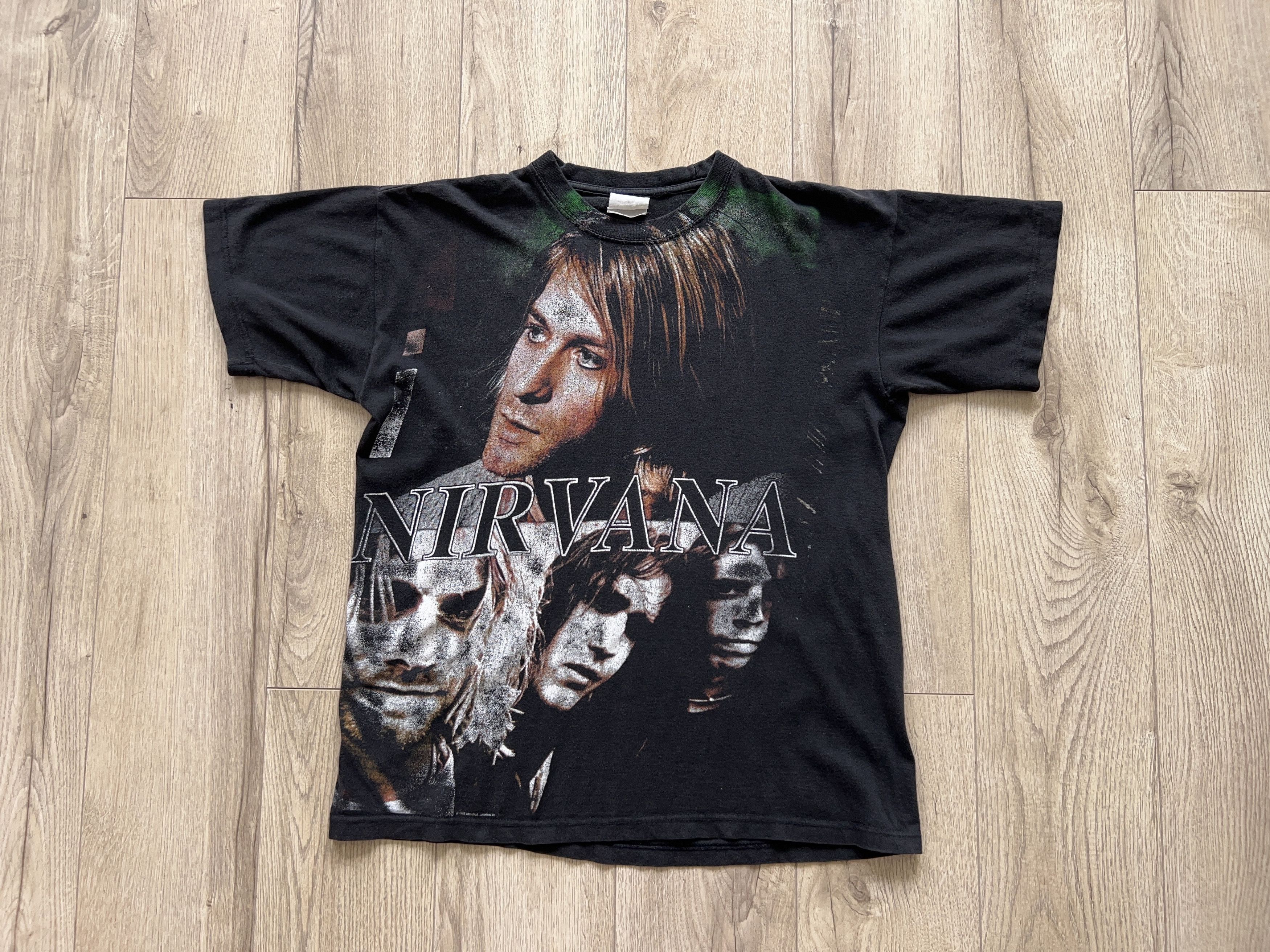1990s Kurt Cobain All Over T Shirt Tee Rock Band Size M