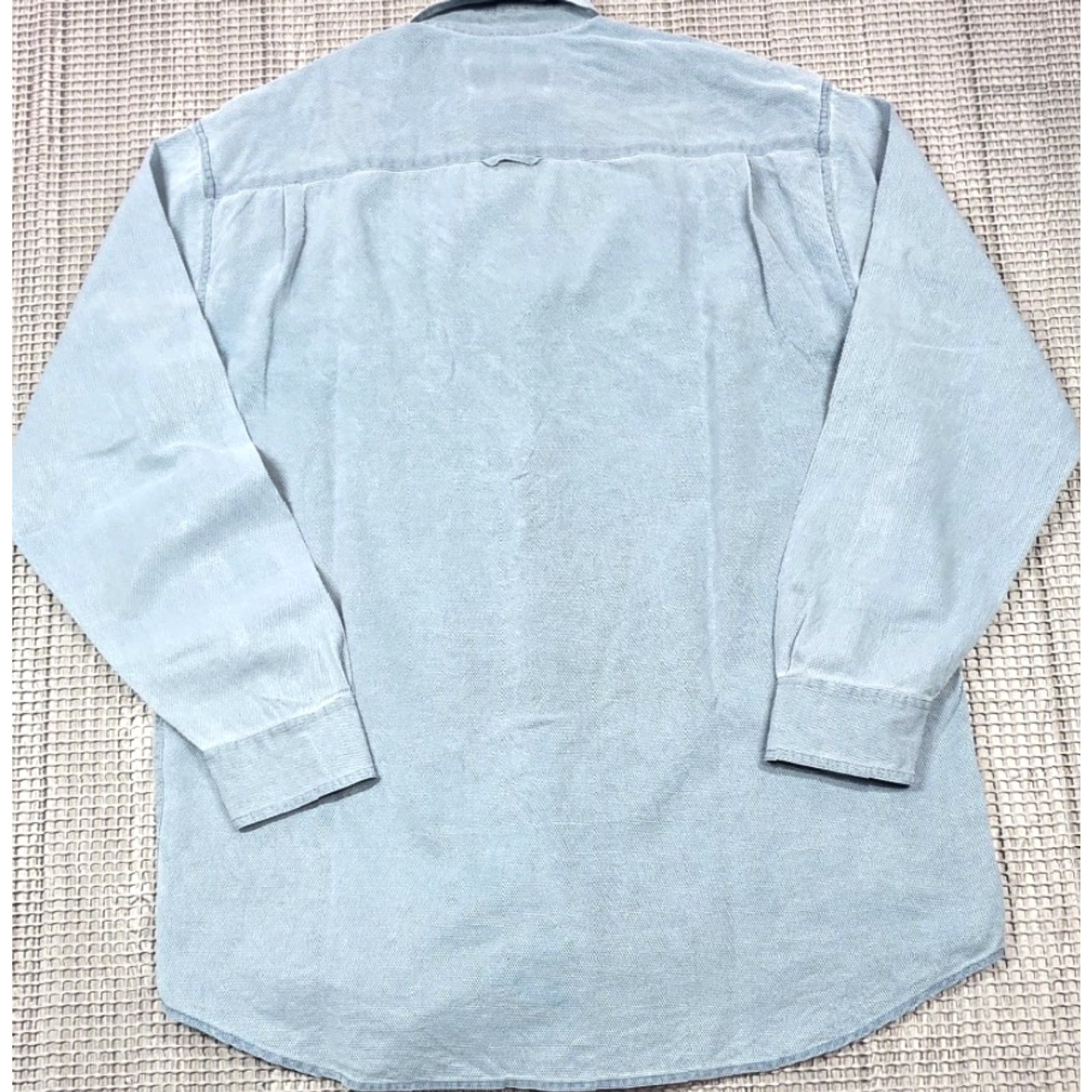 Orvis Orvis Shirt Men M Woven Silk Cotton Blend Blue Button Up Long Sleeve Size US M / EU 48-50 / 2 - 5 Thumbnail