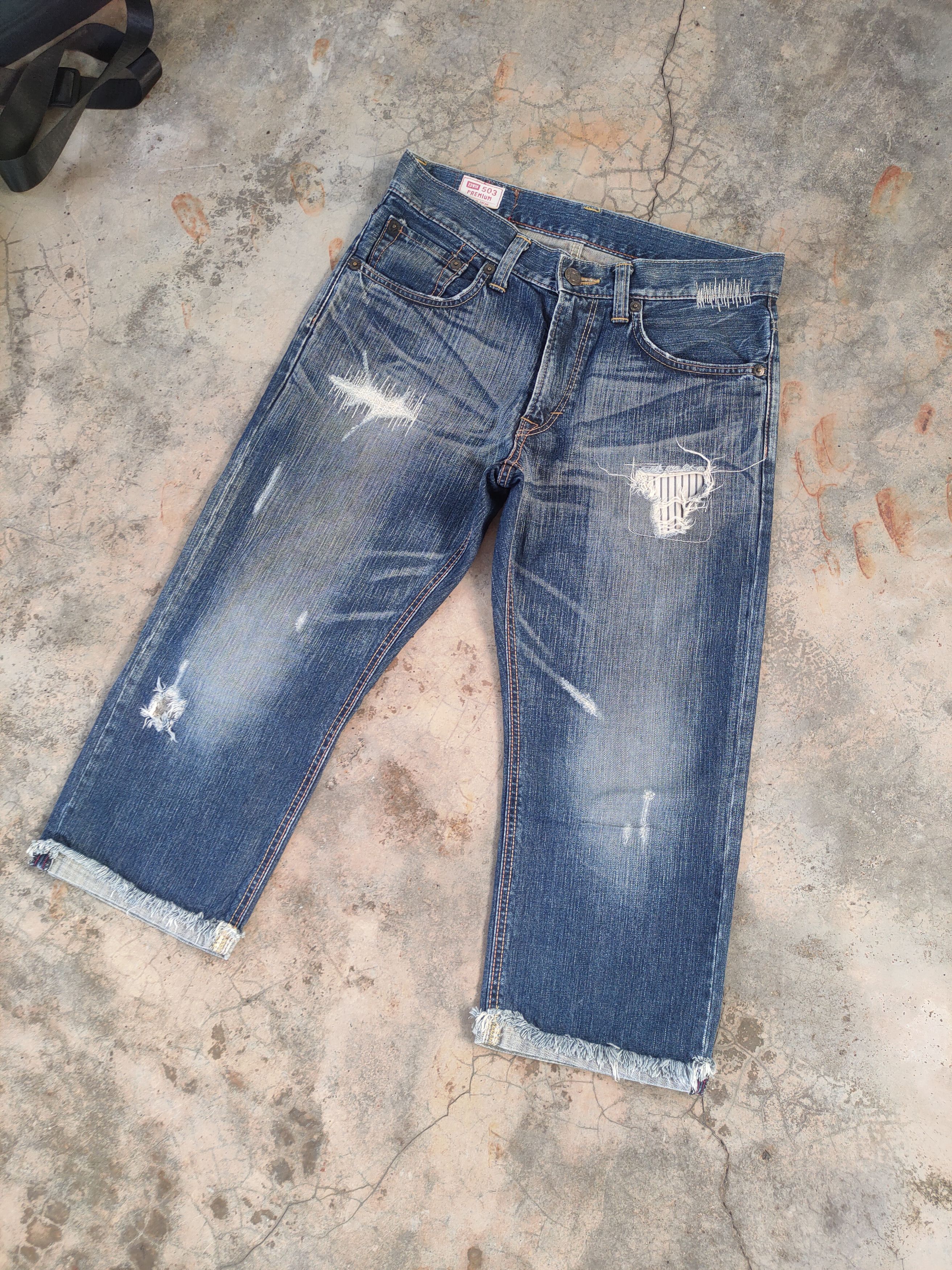 Edwin W32 VINTAGE EDWIN FADED DISTRESSED RIPPED JEANS PANTS Size US 32 / EU 48 - 2 Thumbnail