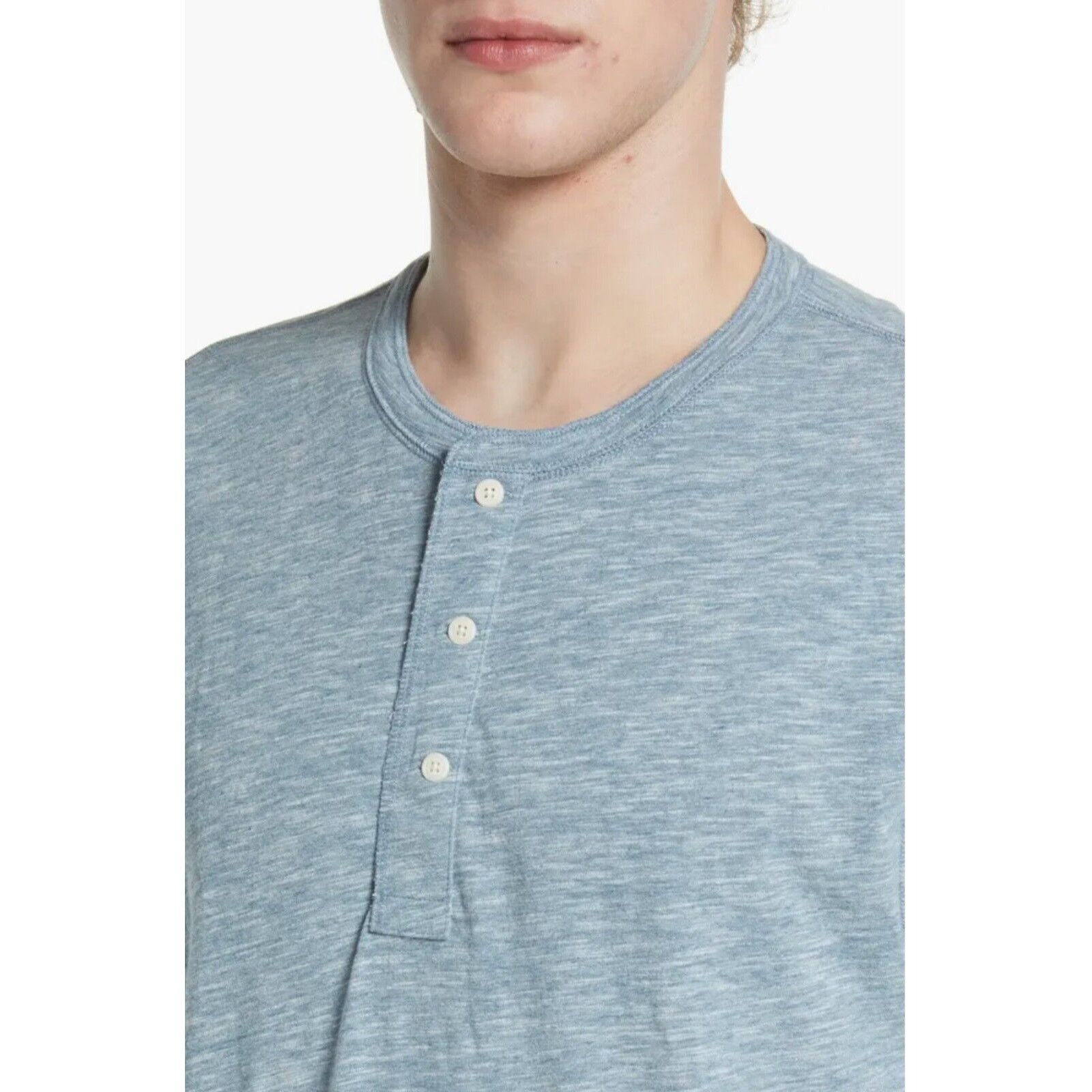 Faherty Faherty Heathered Henley Tee Cotton Blend Short Sleeve Size US XL / EU 56 / 4 - 3 Thumbnail