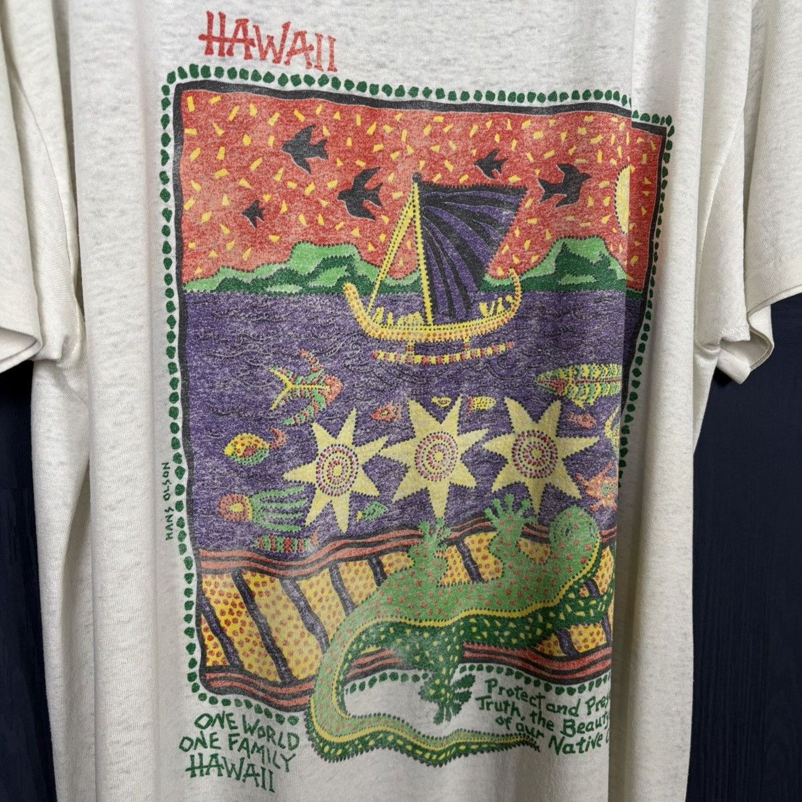 Harley Davidson × Japanese Brand × Vintage 🌺HAWAIIAN VINTAGE T Size US XL / EU 56 / 4 - 2 Thumbnail