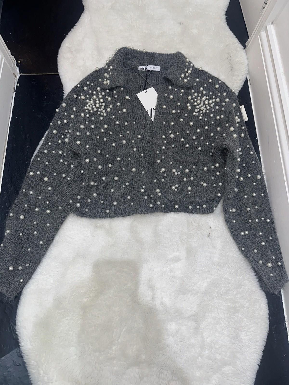 Zara ZARA Short Cardigan With Beads Size S / US 4 / IT 40 - 5 Thumbnail