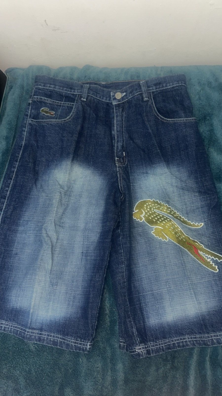 Lacoste Lacoste crocodile embroidered denim shorts #retrodenim Size US 32 / EU 48 - 1 Thumbnail