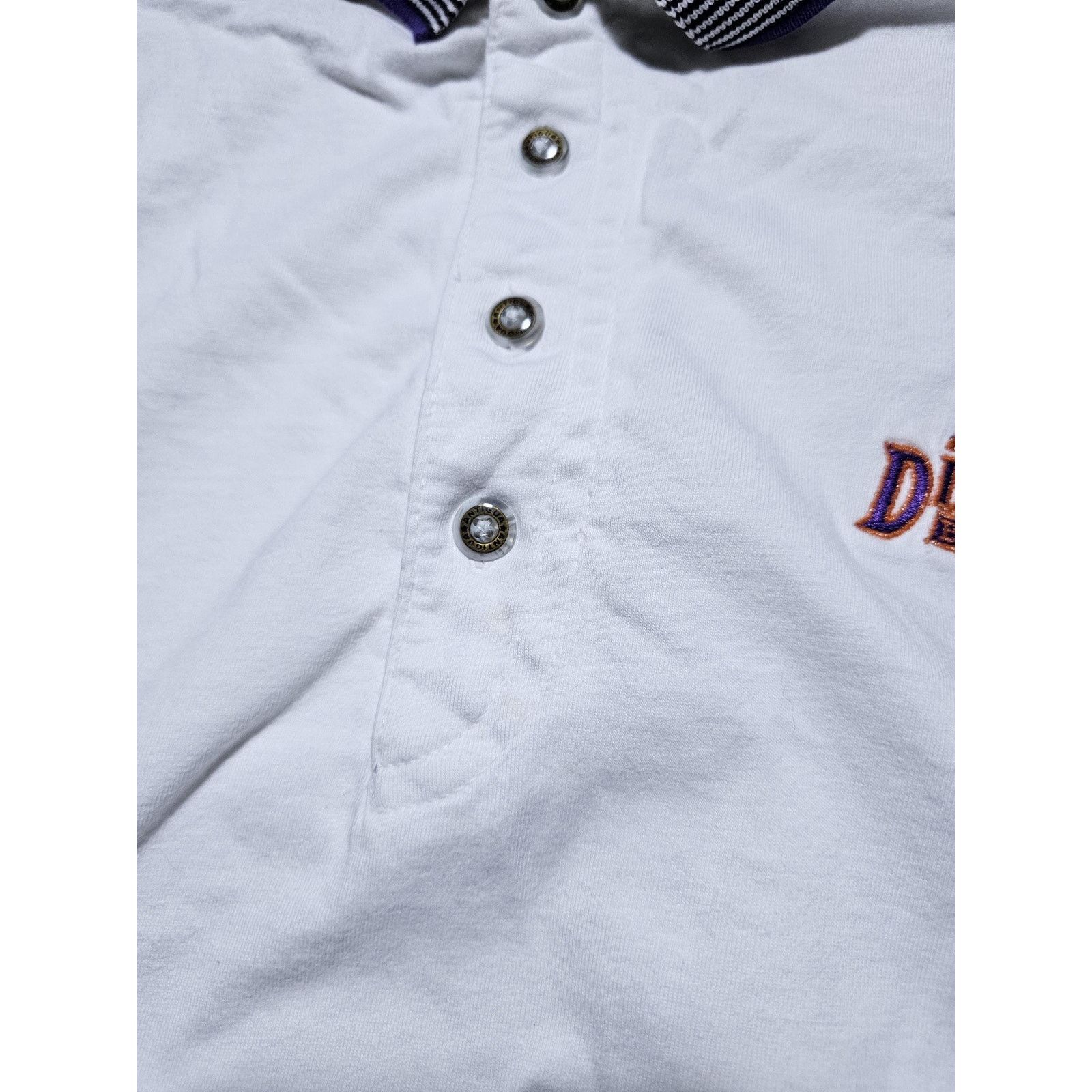 Antigua Diamondbacks Polo Shirt White Purple Teal Antigua XL 1990s Size US XL / EU 56 / 4 - 6 Thumbnail