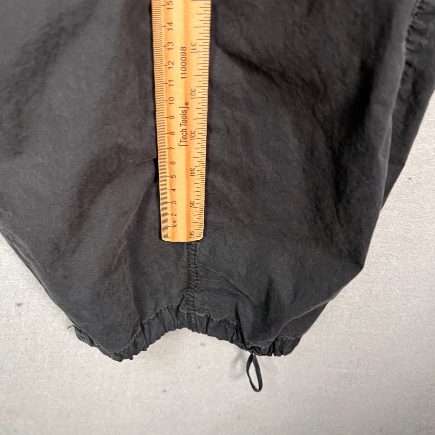 Zara Zara Black Cotton Elastic Waist Wide-Leg Pants Womens Size S Small Regular Inseam 30in Ankle Stretch Size 28" / US 6 / IT 42 - 6 Thumbnail