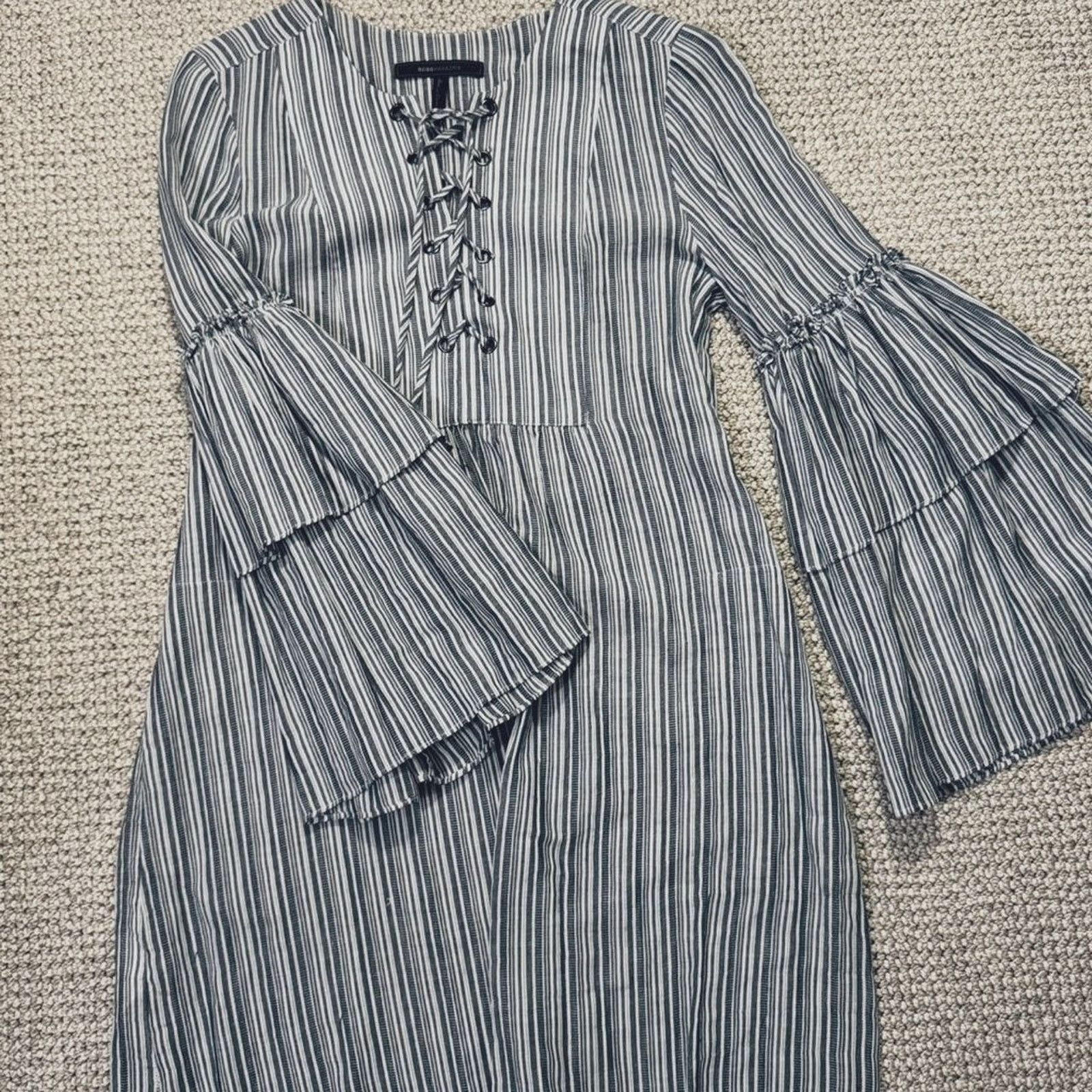 Bcbgmaxazria BCBG- Mini dress - blue and white stripes Size XS / US 0-2 / IT 36-38 - 4 Thumbnail