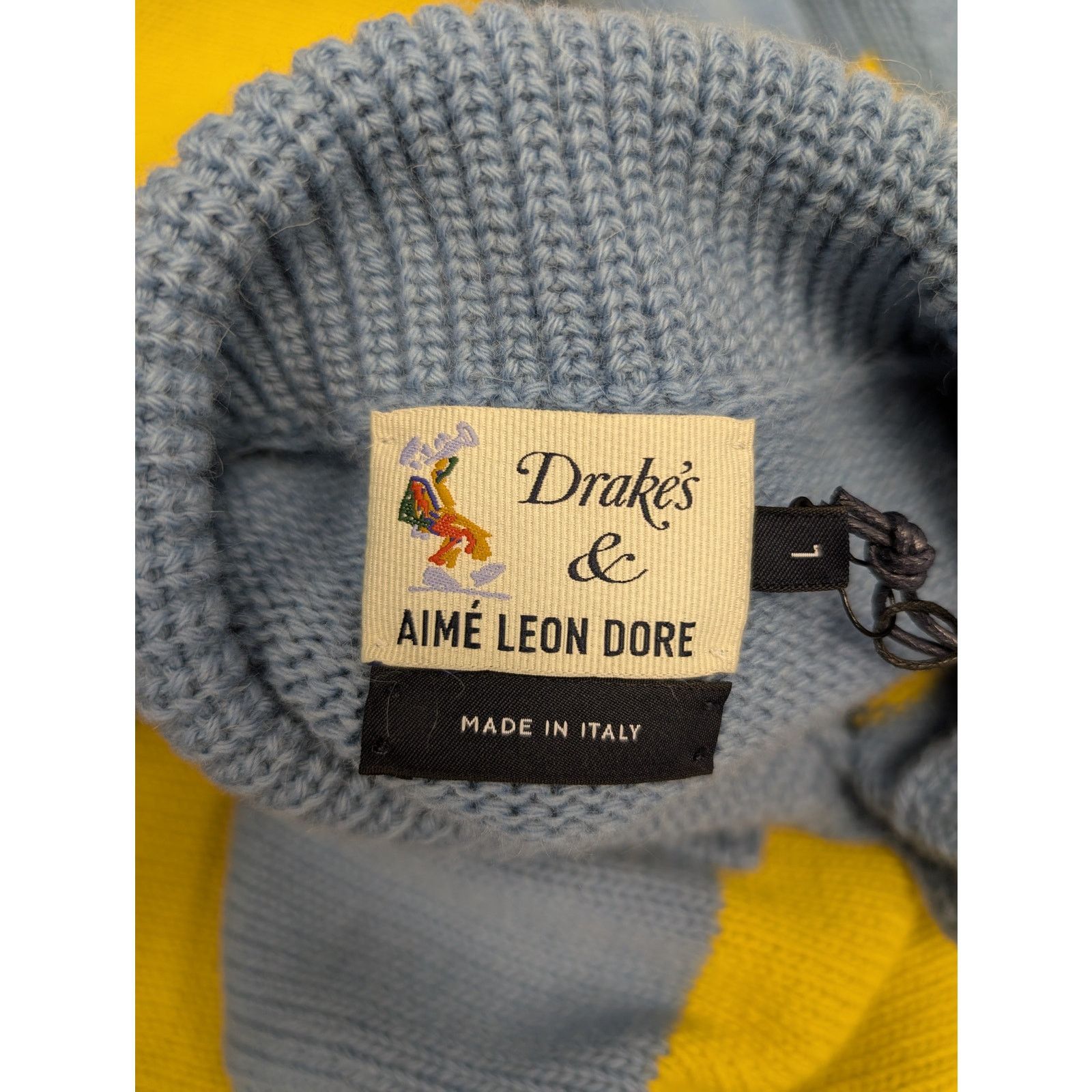 Aime Leon Dore × Drake's o1rshd1 ALD Stripe Integral Collar Full Sleeve Sweater Size US L / EU 52-54 / 3 - 11 Thumbnail