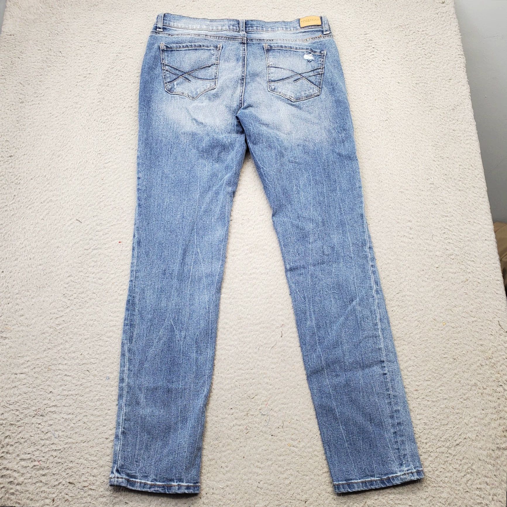Vintage Aéropostale Jeans Women Size 12 Blue Denim Cotton 5-Pocket Stretch Skinny Size 34" / US 12 / IT 48 - 2 Thumbnail