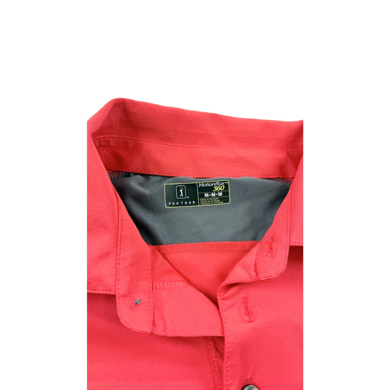 PGA Tour PGATour Polo Shirt Mens Medium Motionflux 360 Golf Athletic Performance Moisture Wicking 100% Polyester Red Short Sleeve Collared Polo Mens Size US M / EU 48-50 / 2 - 2 Thumbnail