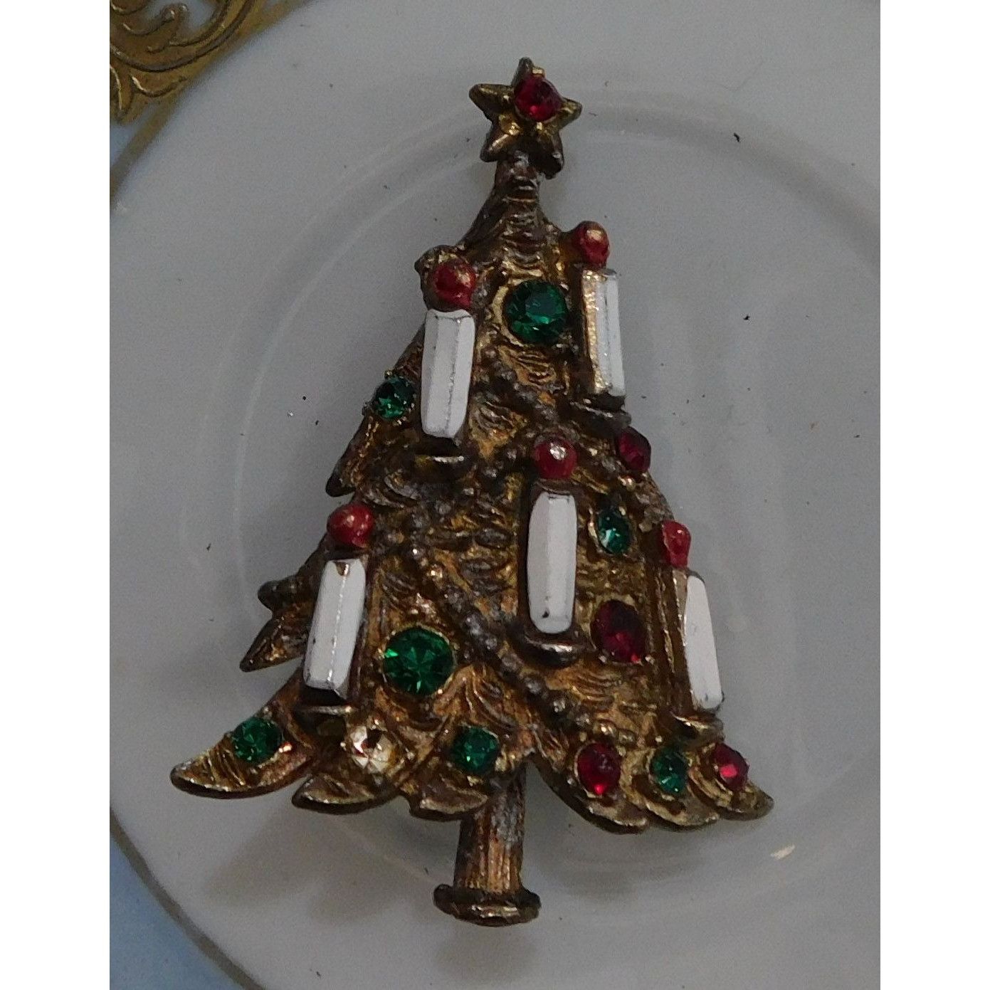 Other Vintage Christmas Tree With Candles Brooch Size ONE SIZE - 2 Thumbnail