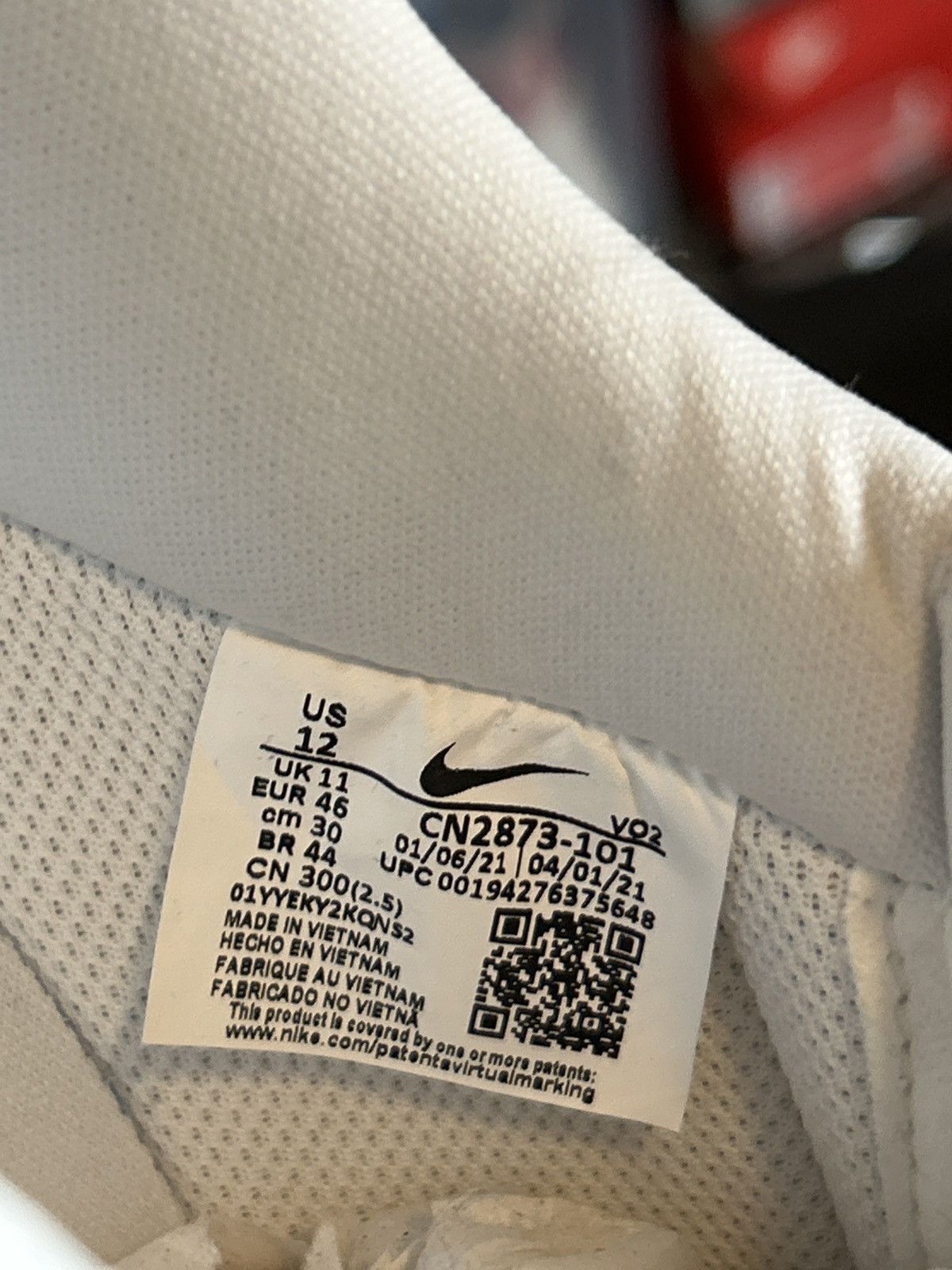 Nike NEW Nike AF1 low premium leather white Size US 12 / EU 45 - 6 Thumbnail