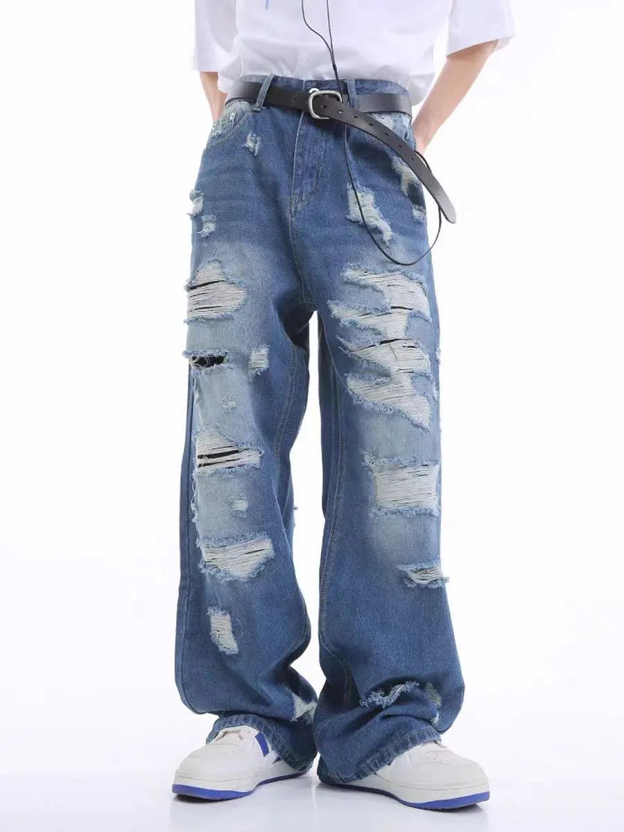 Japanese Brand × Jean Classic ripped casual jeans Size US 33 - 3 Thumbnail