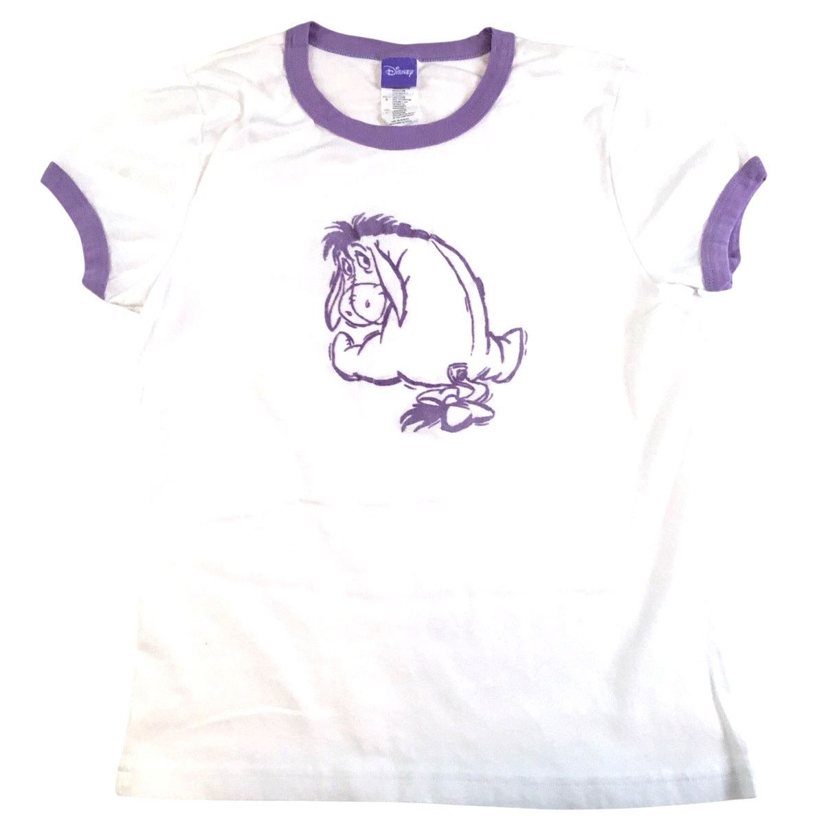 Disney Disney Eeyore Ringer T-Shirt Purple Textured Size Large Size L / US 10 / IT 46 - 1 Thumbnail
