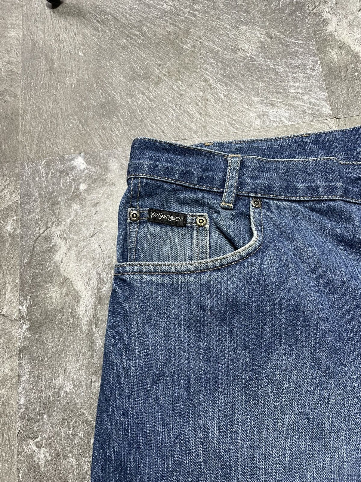 Yves Saint Laurent Yves Saint Lauren Baggy Denim Pants YSL Embroidered Logo Y2k Size US 38 / EU 54 - 6 Thumbnail