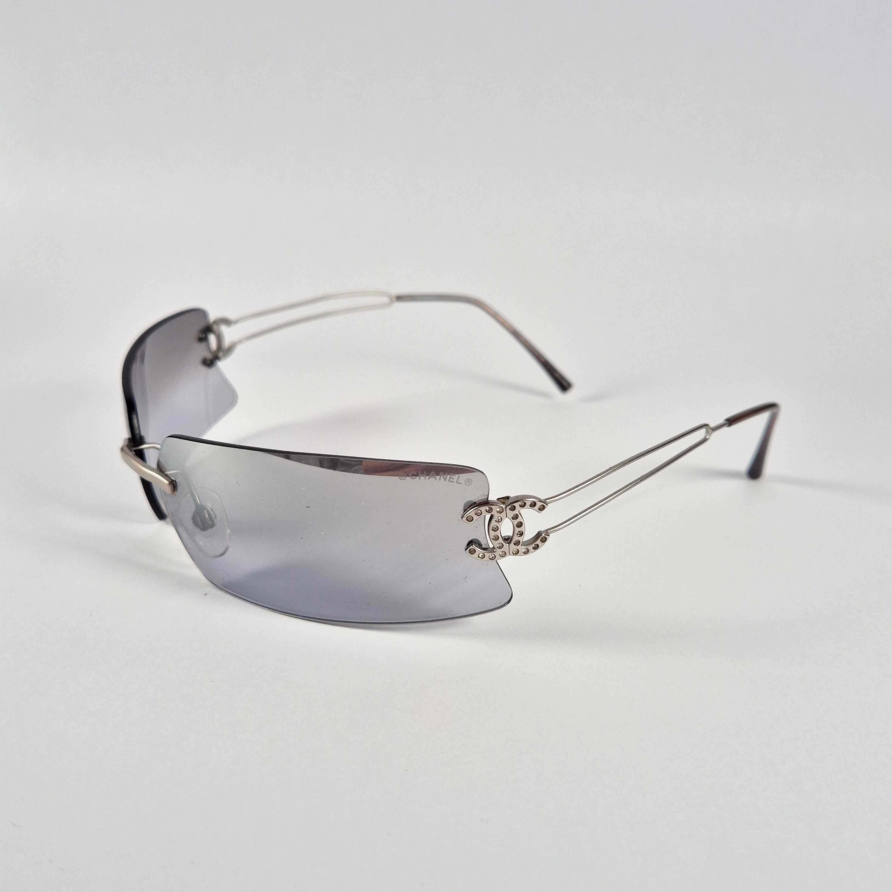 Chanel CC Logo Rimless Sunglasses / Glasses Y2K Crystal Logo Silver Frame these are so swag ?? just listed! Y2K CHANEL Rimless  main image 2