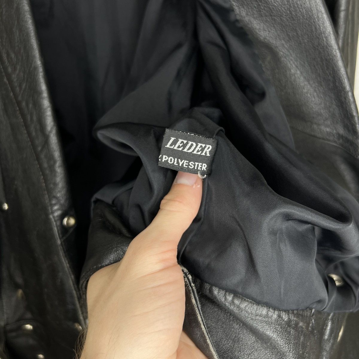 Vera Pelle × Vintage Vintage Leather Jacket Biker Ramones Black Genuine Trucker Size US M / EU 48-50 / 2 - 13 Thumbnail