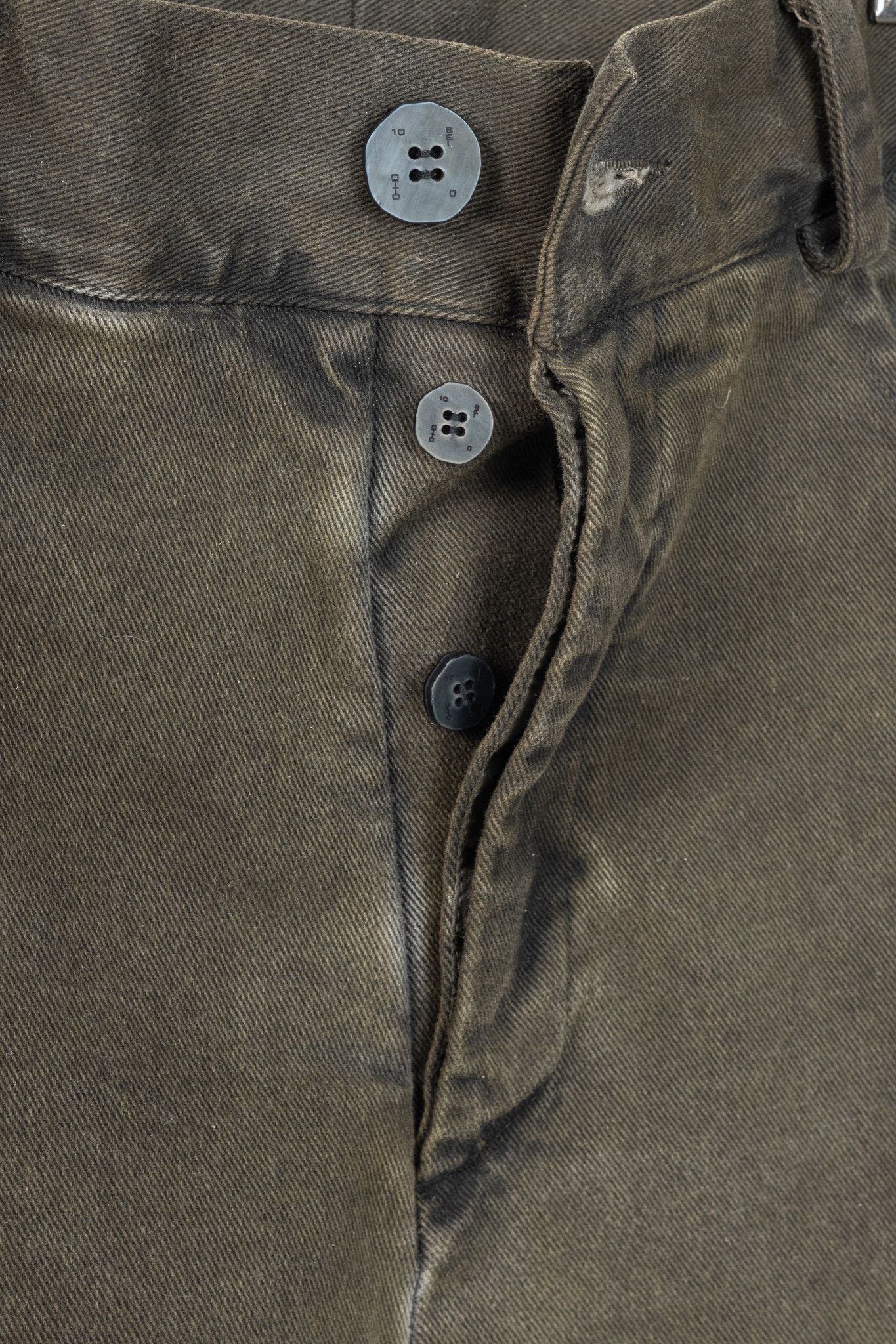 10sei0otto 10sei0otto Green Cotton Staggered-Hem Slim Jeans Size US 31 - 7 Thumbnail