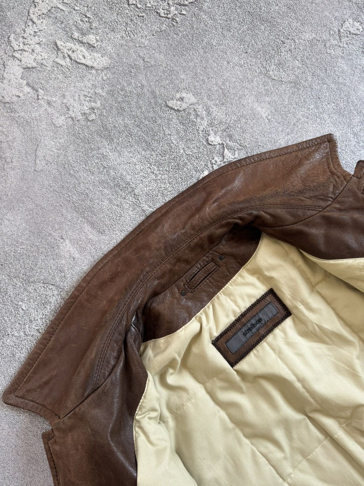 Strellson × Vintage Stellson Leather M aviator bomber pilot jacket coat brown Size US S / EU 44-46 / 1 - 15 Thumbnail