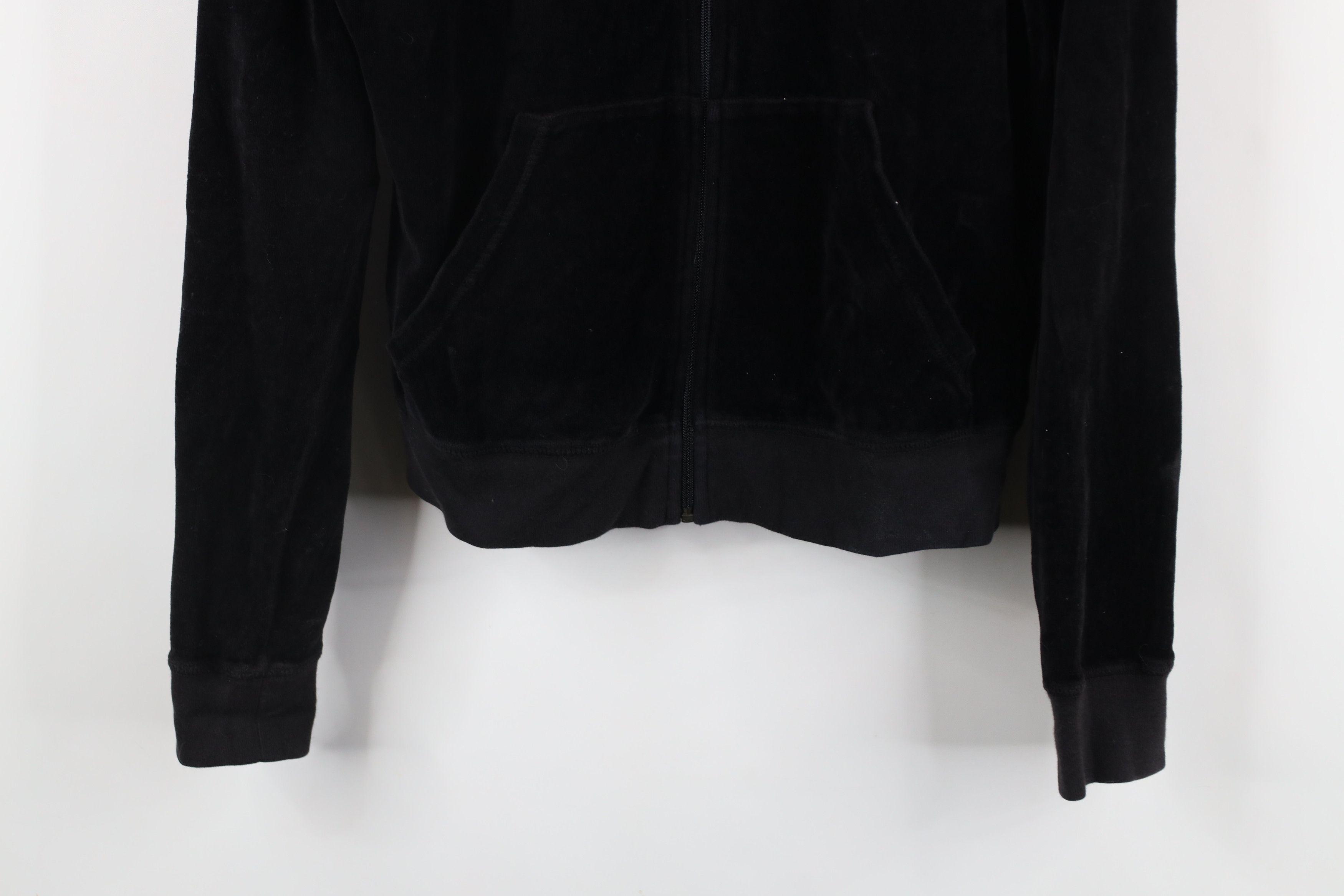 Juicy Couture × Vintage Vintage 90s Y2K Juicy Couture Velvet Velour Jacket Black USA Size L / US 10 / IT 46 - 3 Thumbnail