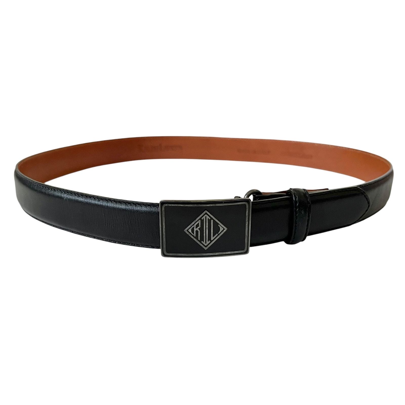Ralph Lauren Ralph Lauren Art Deco Monogram Buckle Black Leather Belt Size ONE SIZE - 9 Thumbnail