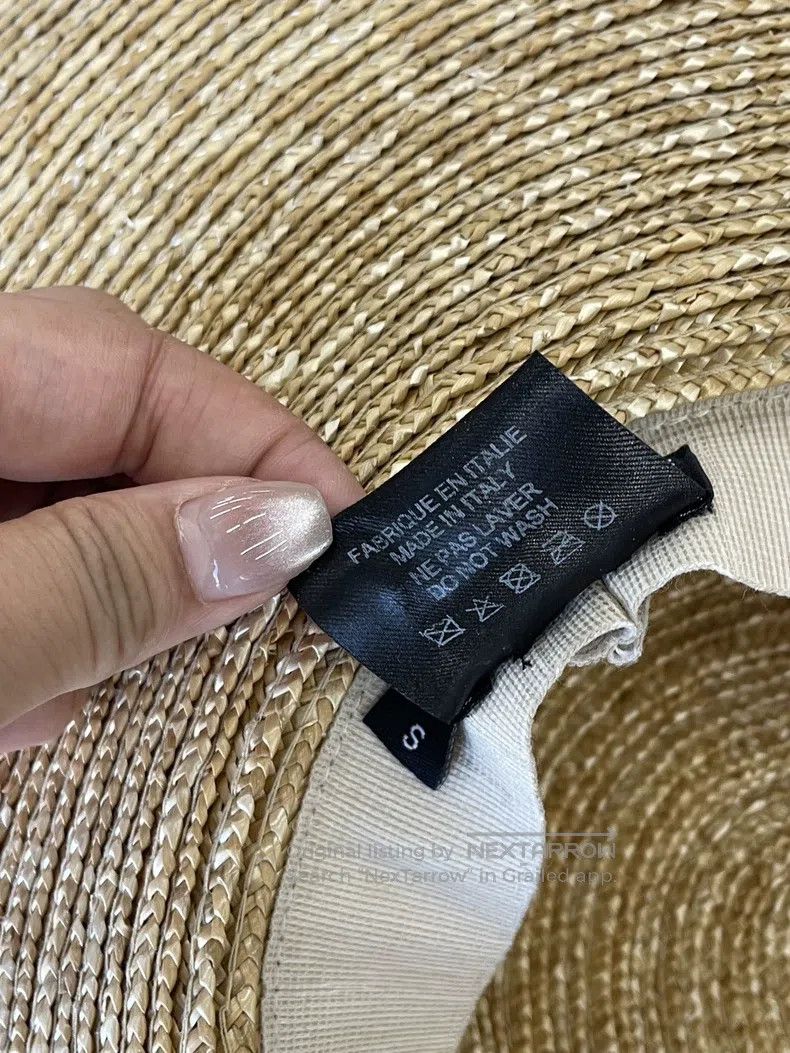 Chanel Chanel Green webbing large wide-brimmed straw hat Size ONE SIZE - 6 Thumbnail