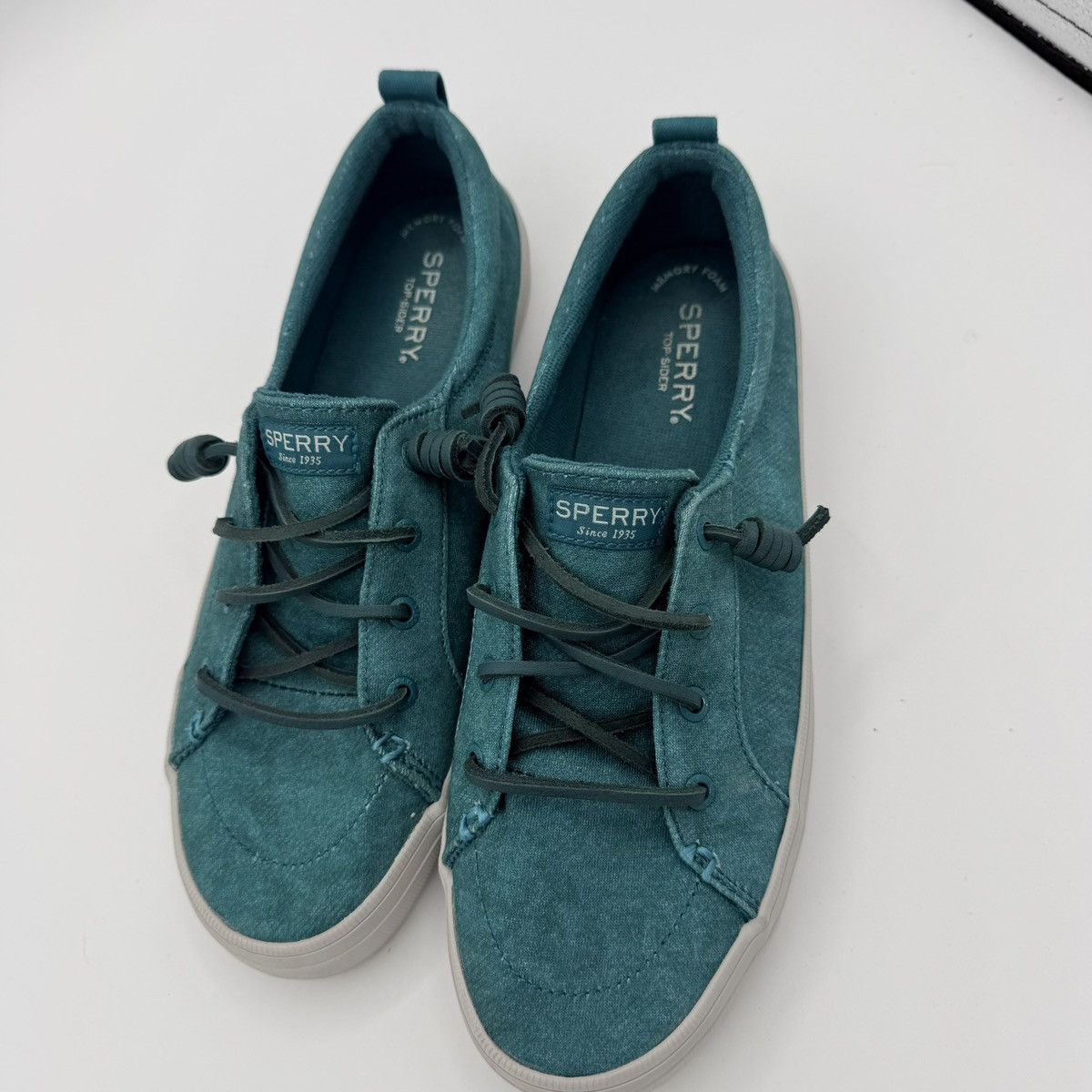Sperry Sperry Top-Sider Women’s 9.5 Teal Canvas Sneakers Boat Shoes Size US 9.5 / EU 42-43 - 3 Thumbnail
