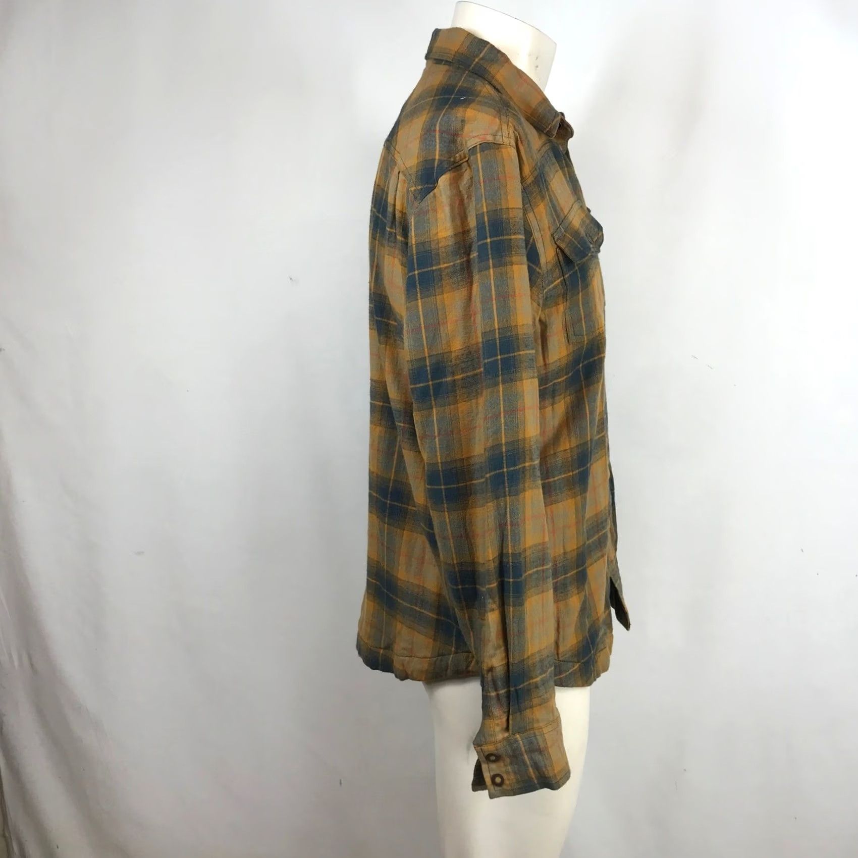 Prana prAna Shirt Mens S Yellow Plaid Flannel Lined Long Sleeve Button Blue Size US S / EU 44-46 / 1 - 4 Thumbnail
