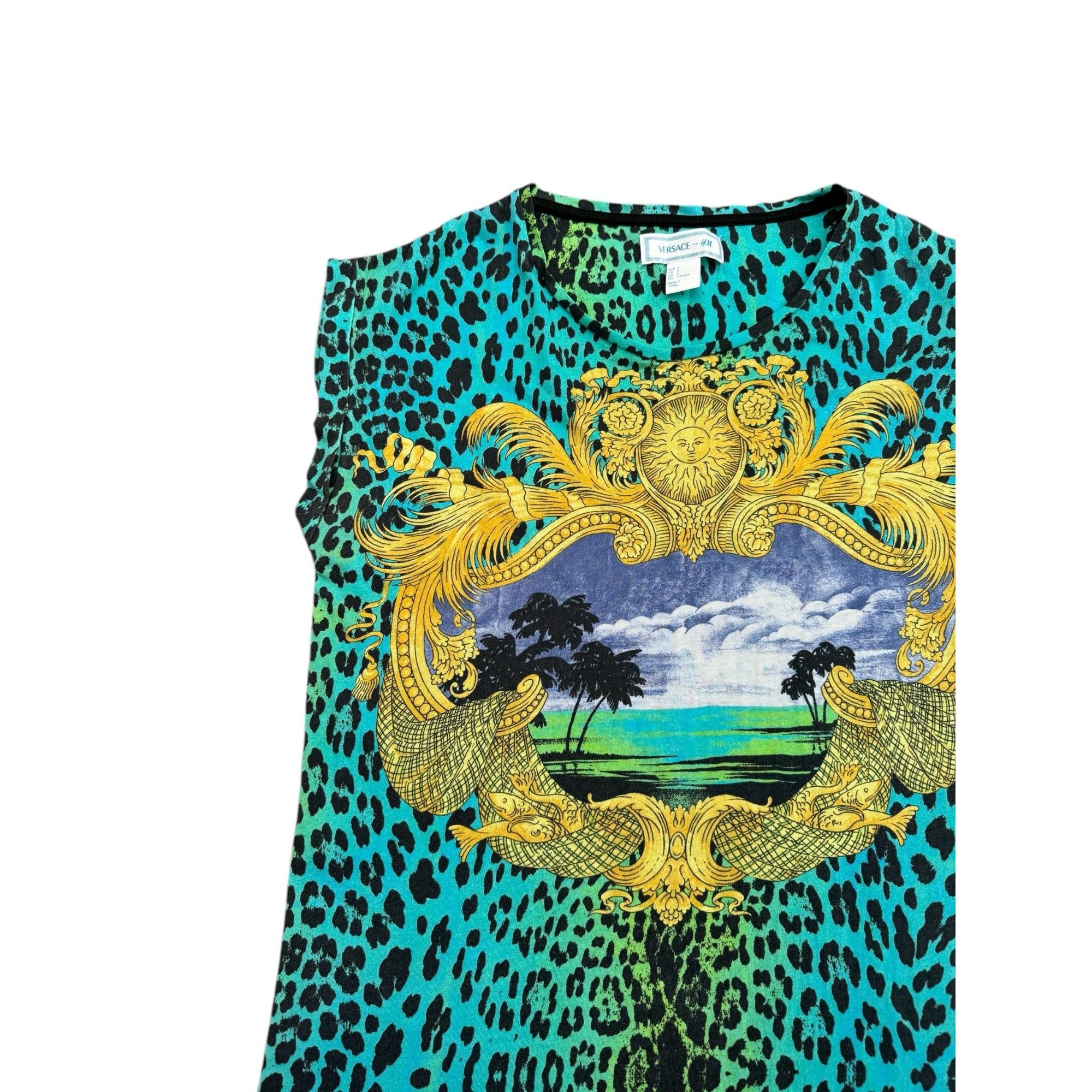 Versace Rare Green Leopard T-shirt Size US S / EU 44-46 / 1 - 3 Thumbnail