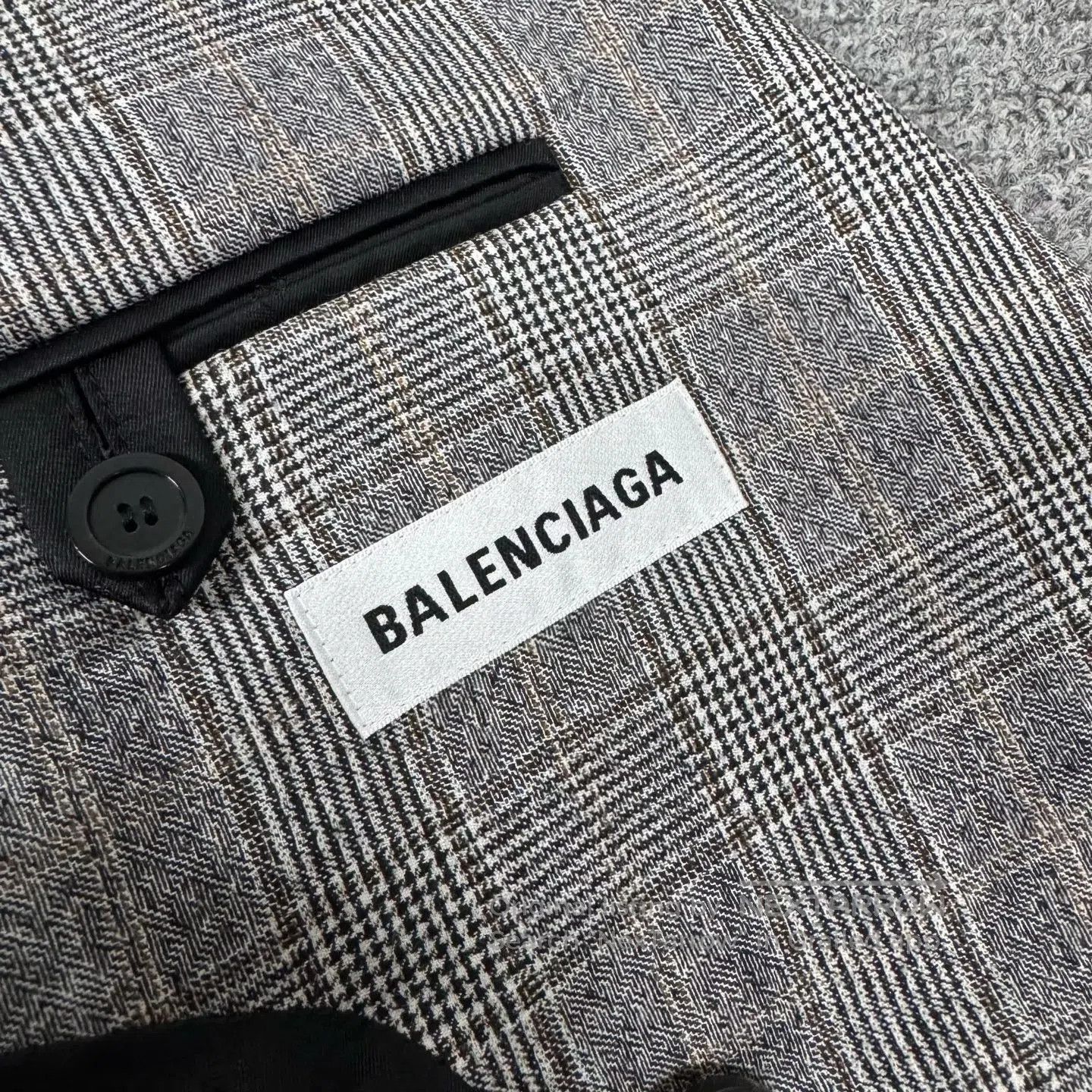Balenciaga Balenciaga Gray checkered suit jacket| Size 36R - 5 Thumbnail