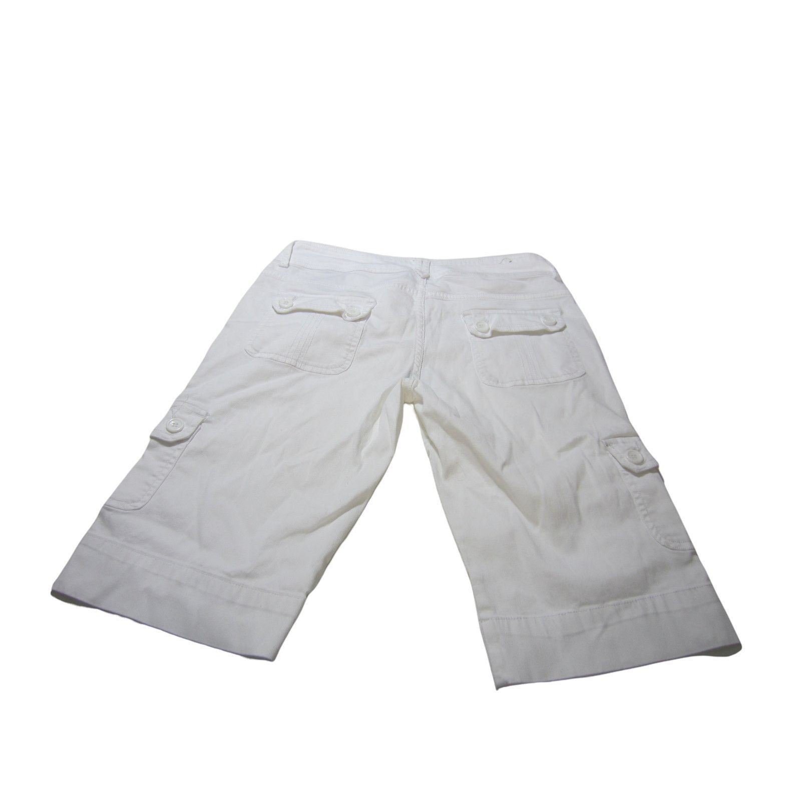 Other Y2K White Cargo Capri Shorts Clash Size 5 Women’s Stretch Size 23" - 6 Thumbnail